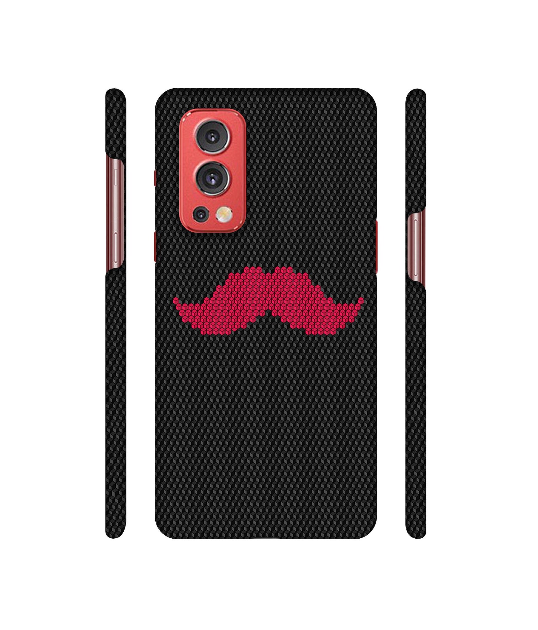 Pink Mustache Pattern Designer Hard Back Cover for OnePlus Nord2 5G