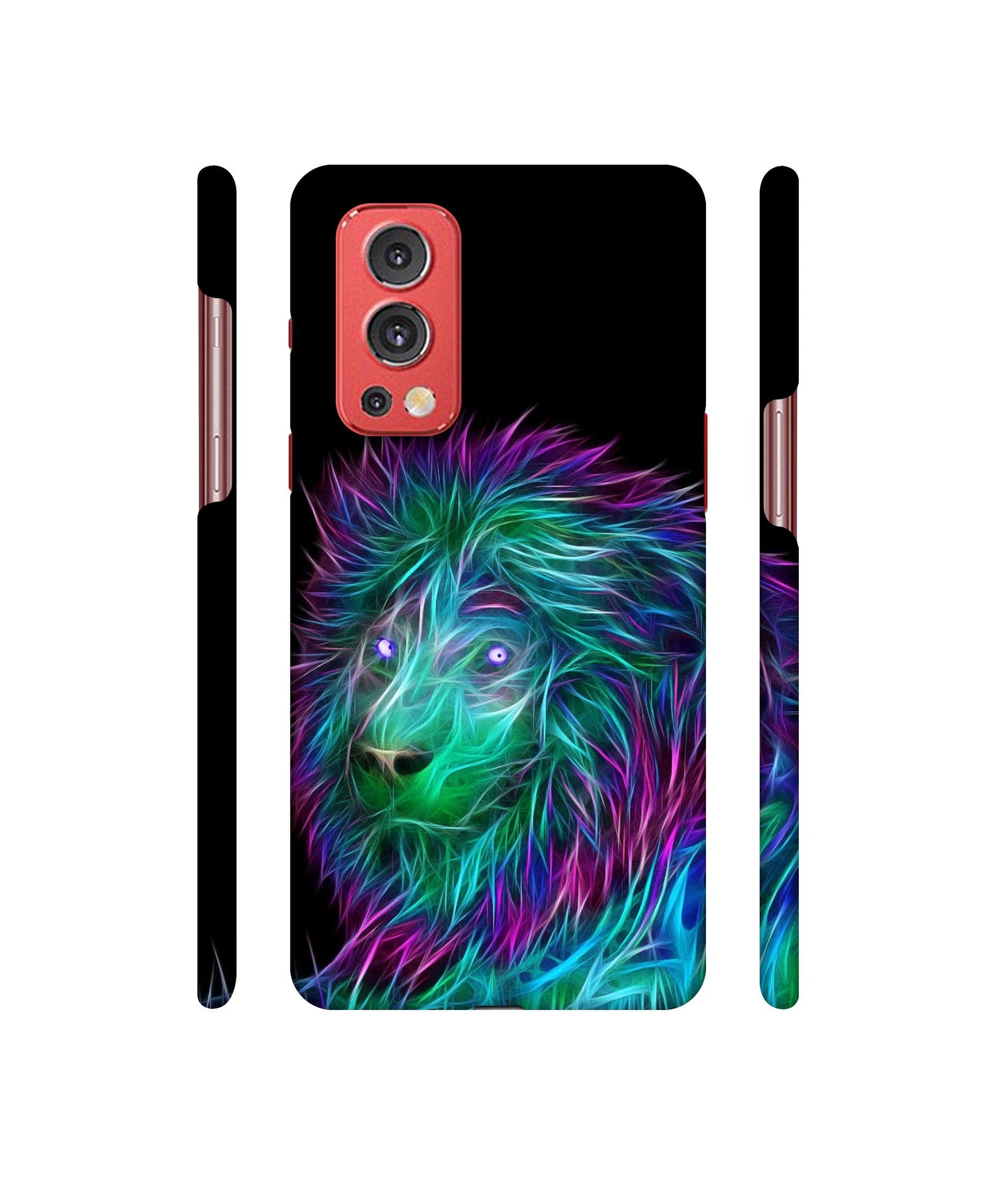 3D Lion Designer Hard Back Cover for OnePlus Nord2 5G