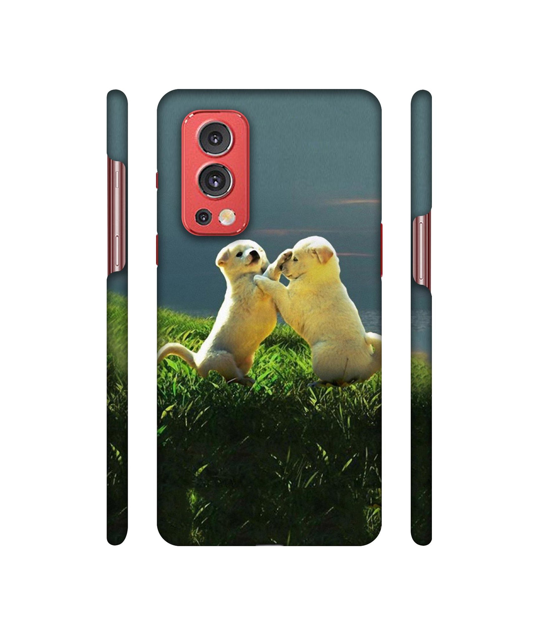 Puppy Couple Sunset Designer Hard Back Cover for OnePlus Nord2 5G