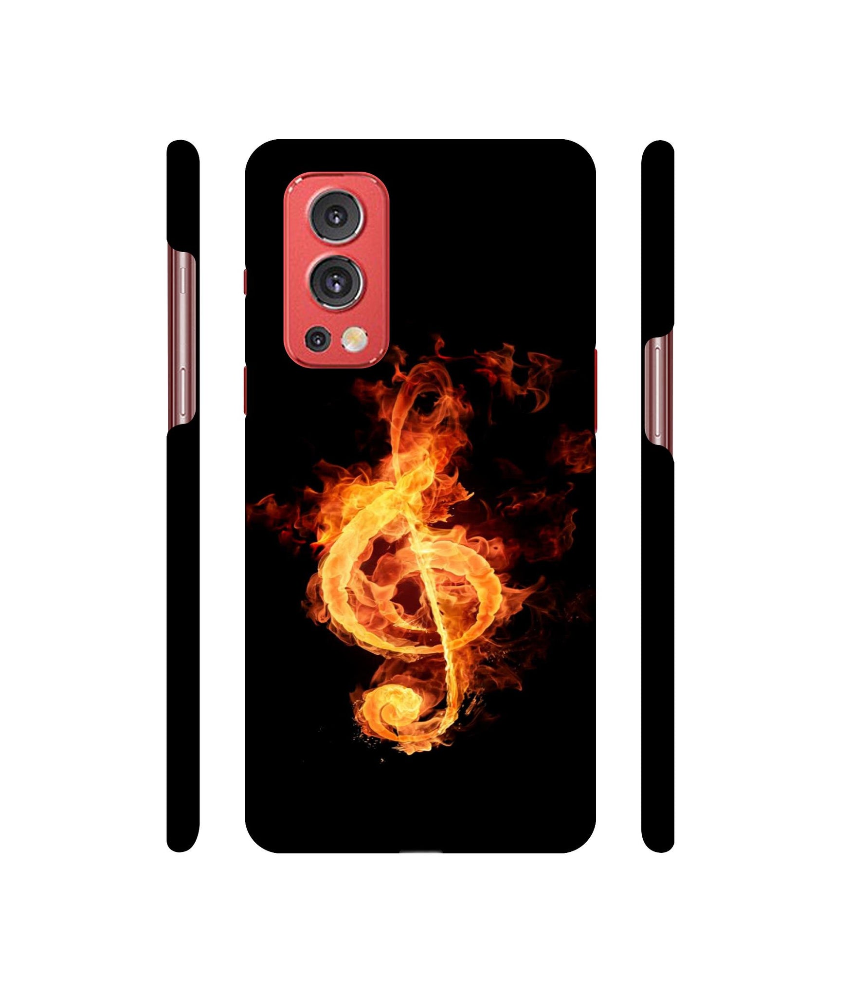 Fire Note Designer Hard Back Cover for OnePlus Nord2 5G