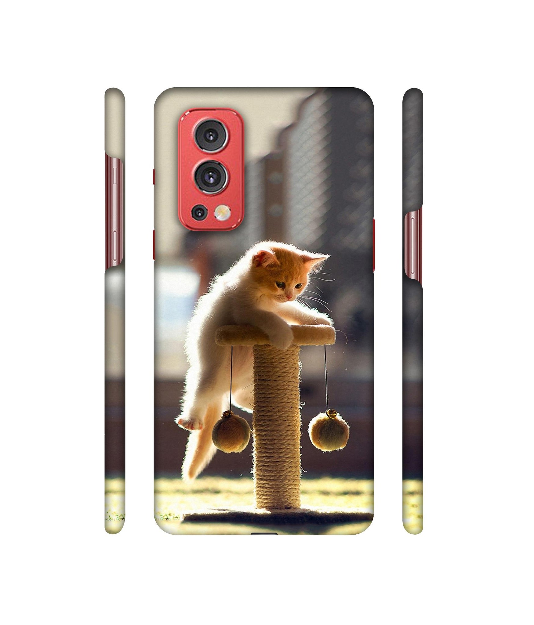 Cat Climbing Designer Hard Back Cover for OnePlus Nord2 5G