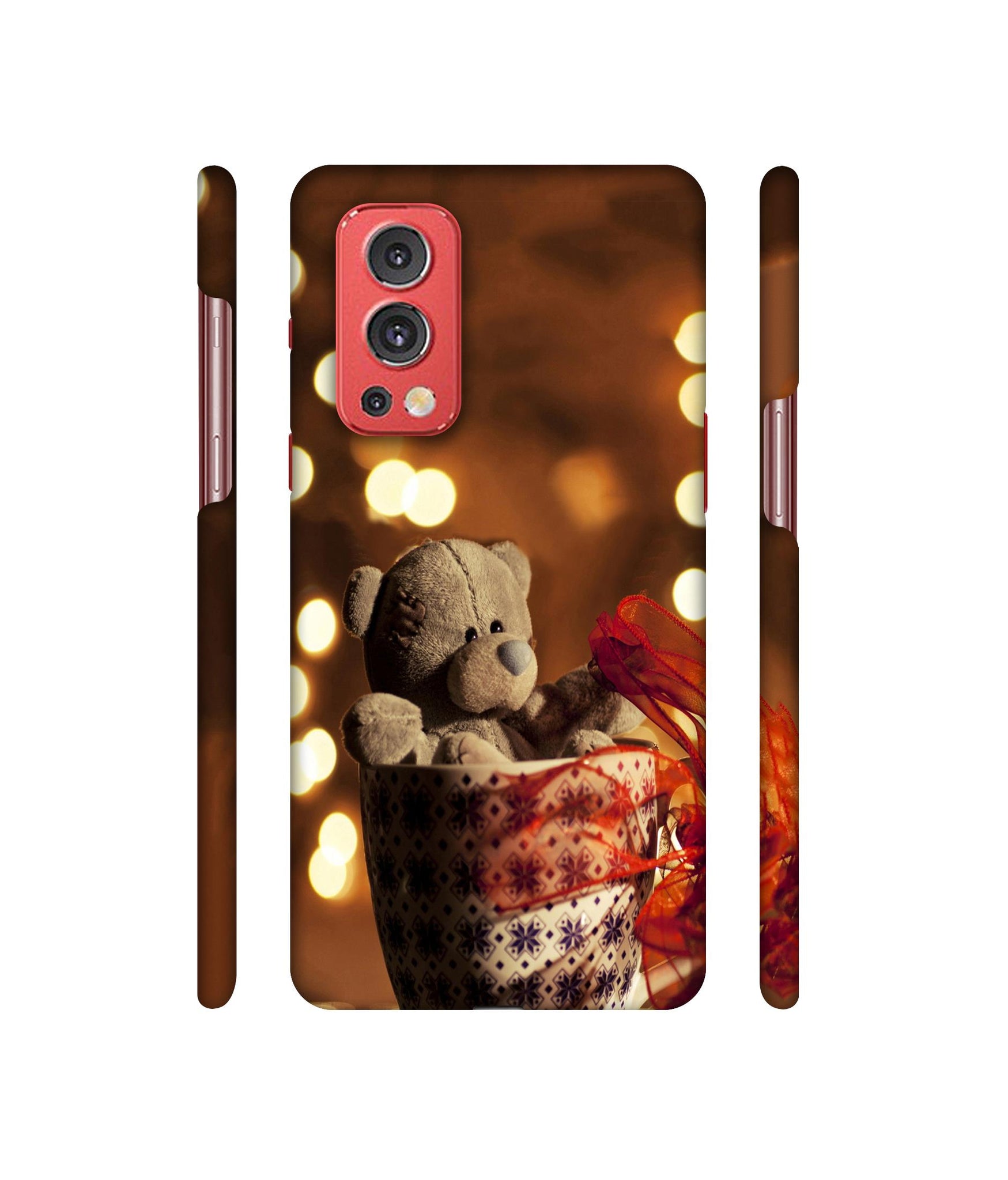 Teddy In Cup Designer Hard Back Cover for OnePlus Nord2 5G