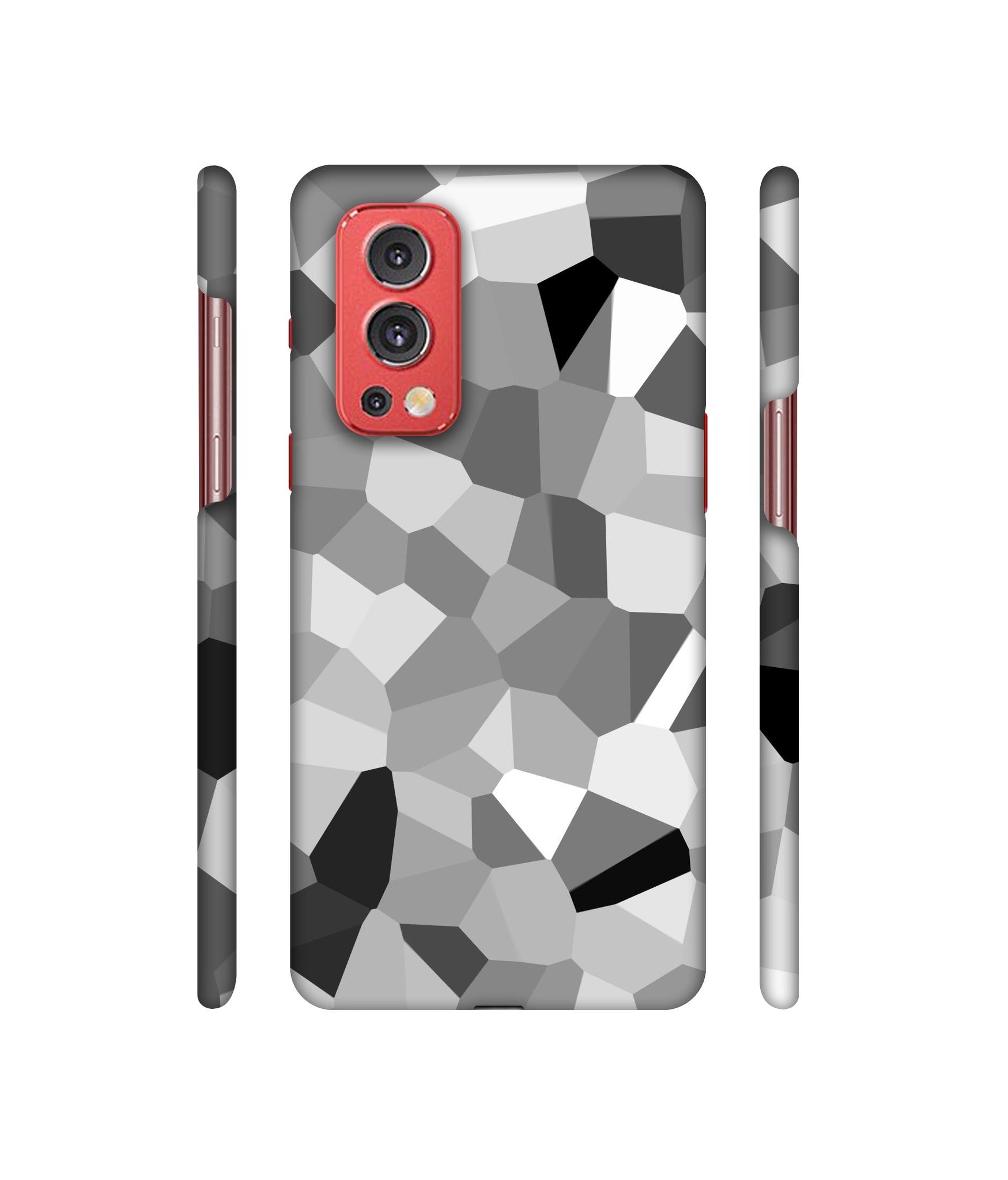 Black & White Mathematical Shape Designer Hard Back Cover for OnePlus Nord2 5G