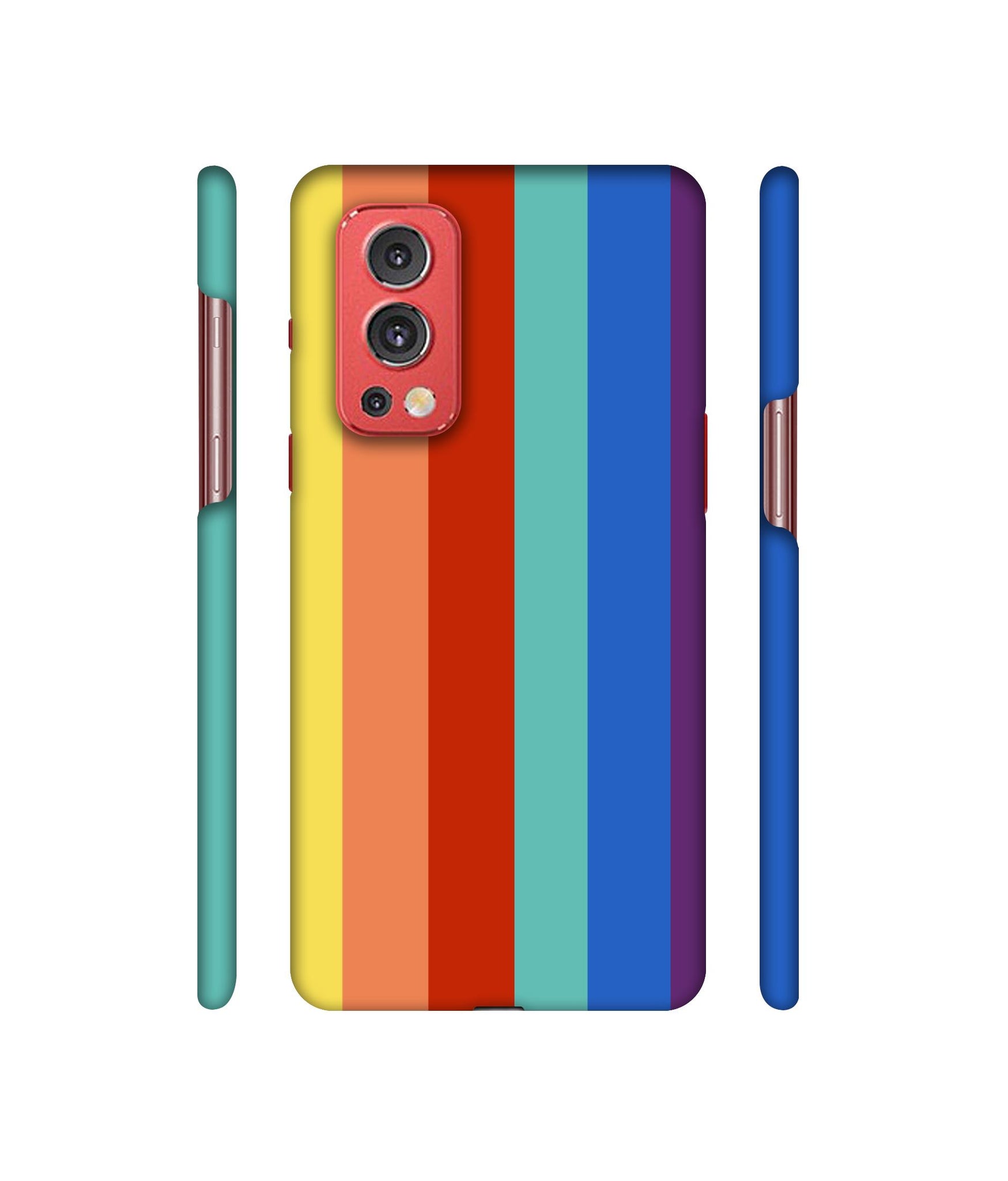 Rainbow Colors Designer Hard Back Cover for OnePlus Nord2 5G