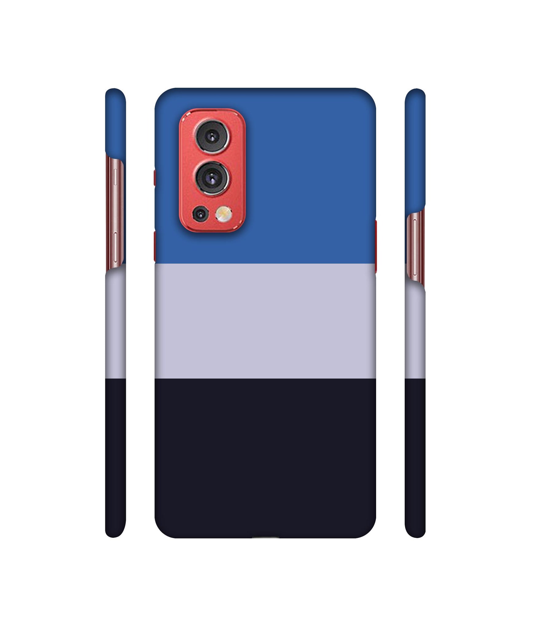 Three Colour Straps Designer Hard Back Cover for OnePlus Nord2 5G