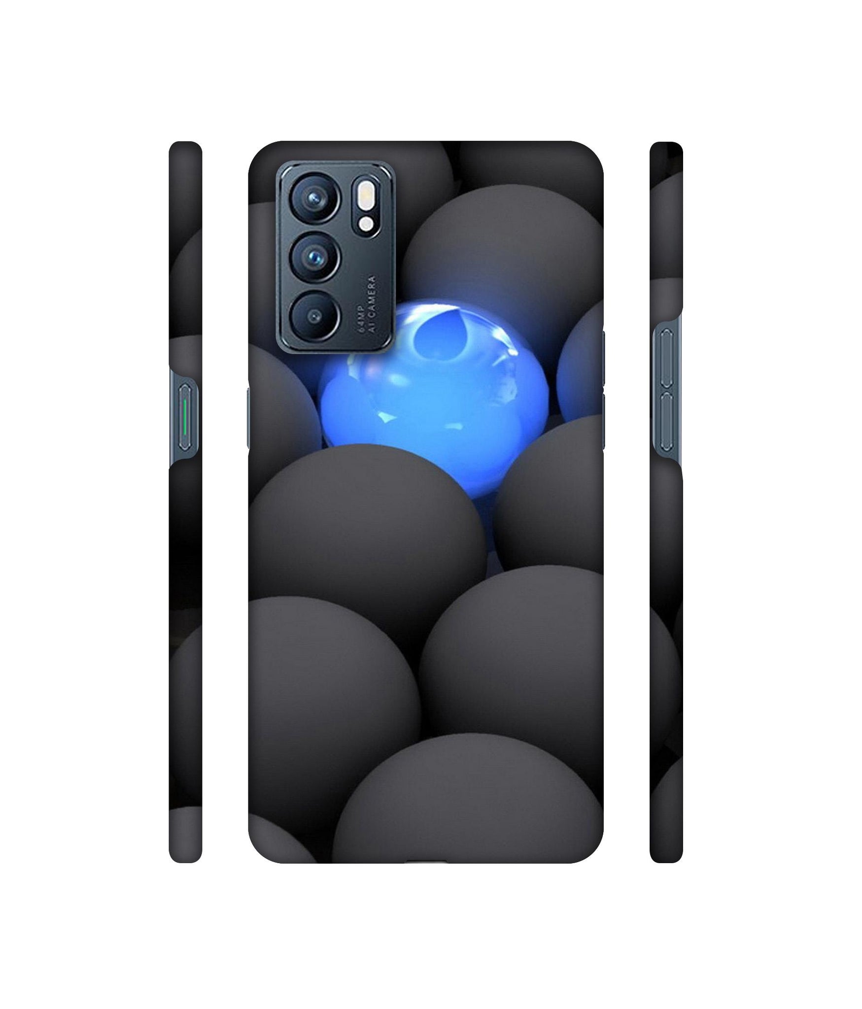 Balls Dark Neon Sight Surface Designer Hard Back Cover for Oppo Reno6 5G