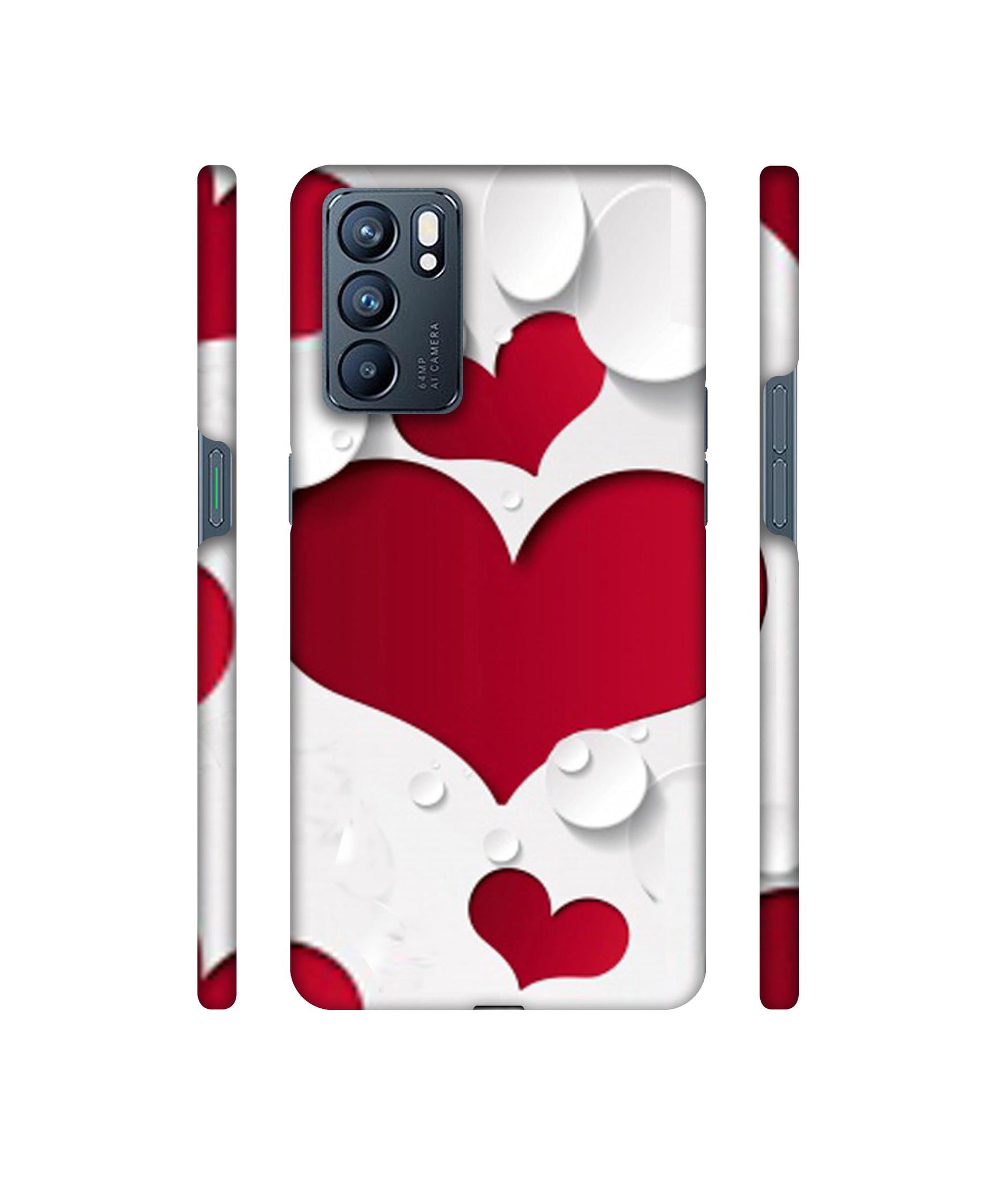 Multiple Hearts Designer Hard Back Cover for Oppo Reno6 5G