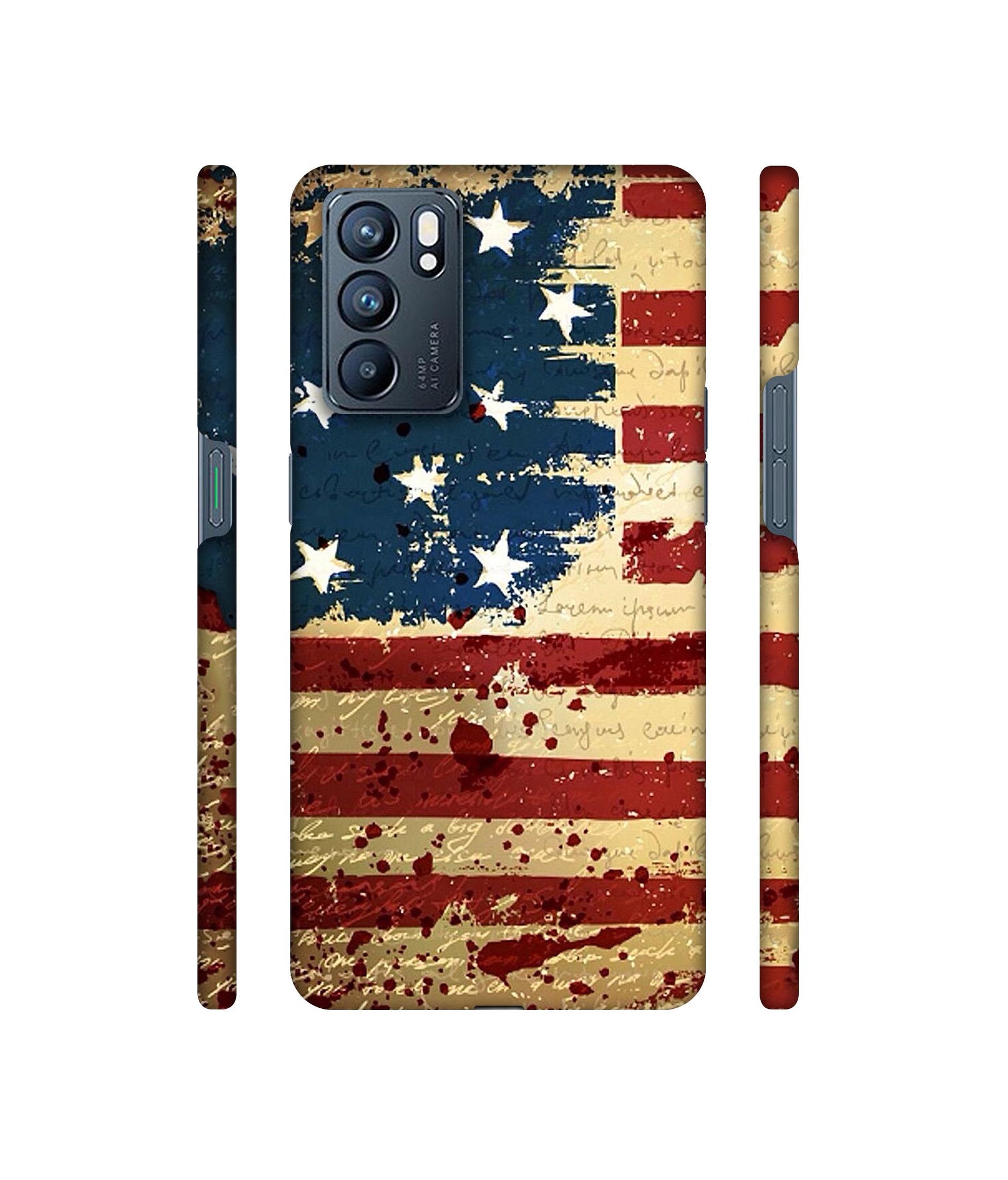 Colorful USA Flag Designer Hard Back Cover for Oppo Reno6 5G