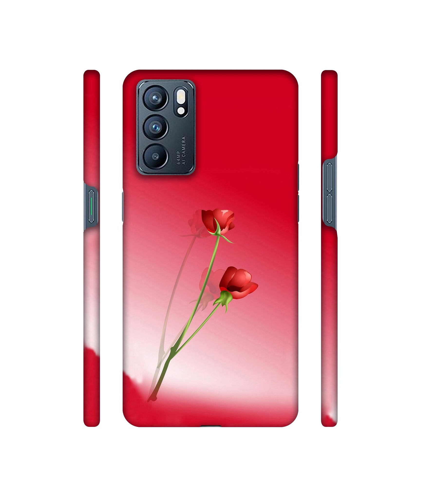 Red Roses Designer Hard Back Cover for Oppo Reno6 5G