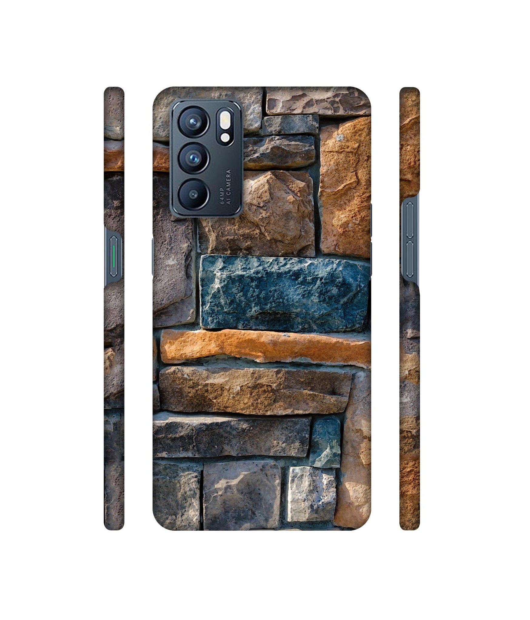 Decorative Stone Cladding Designer Hard Back Cover for Oppo Reno6 5G