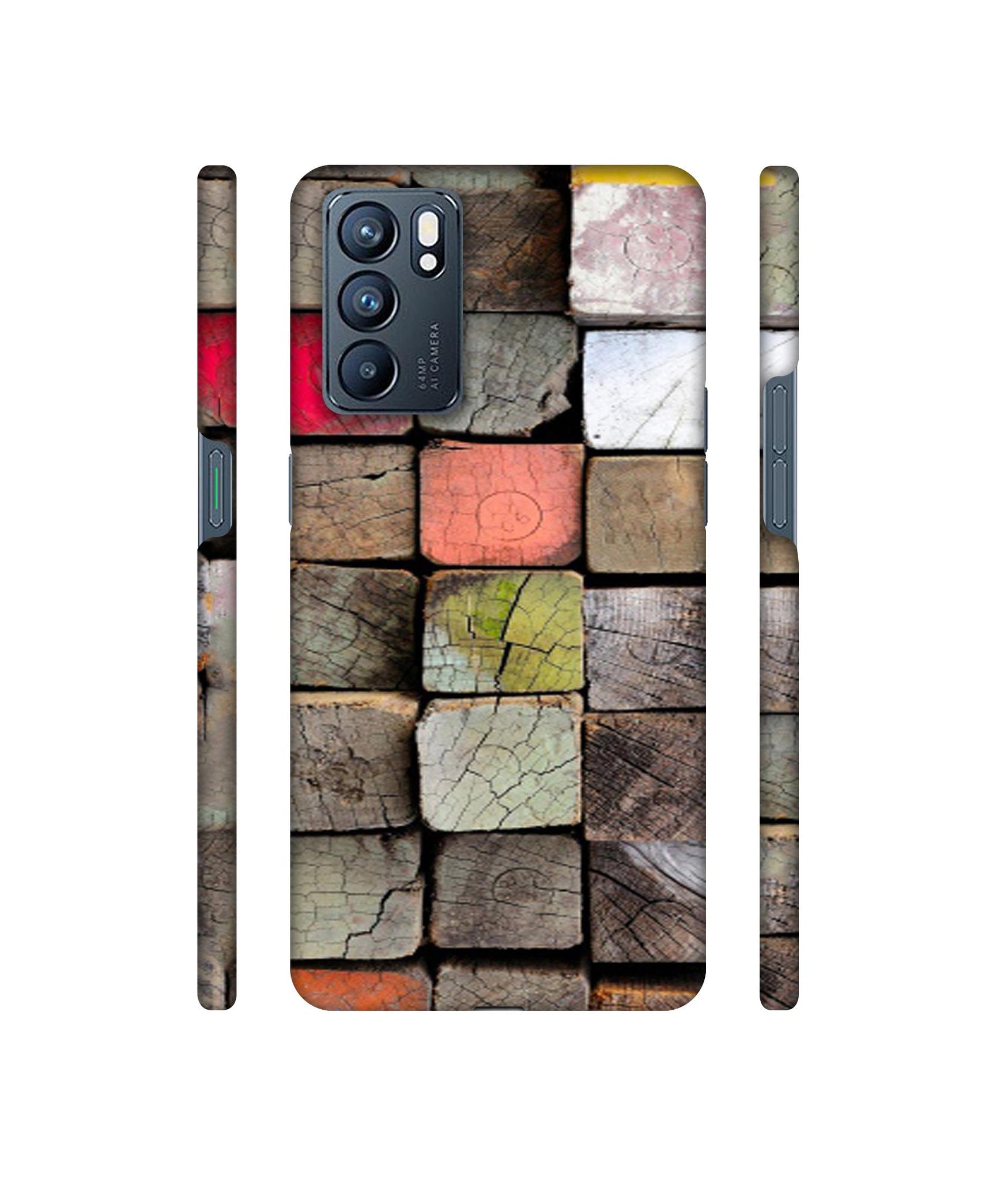 Wood Lumber Paint Designer Hard Back Cover for Oppo Reno6 5G