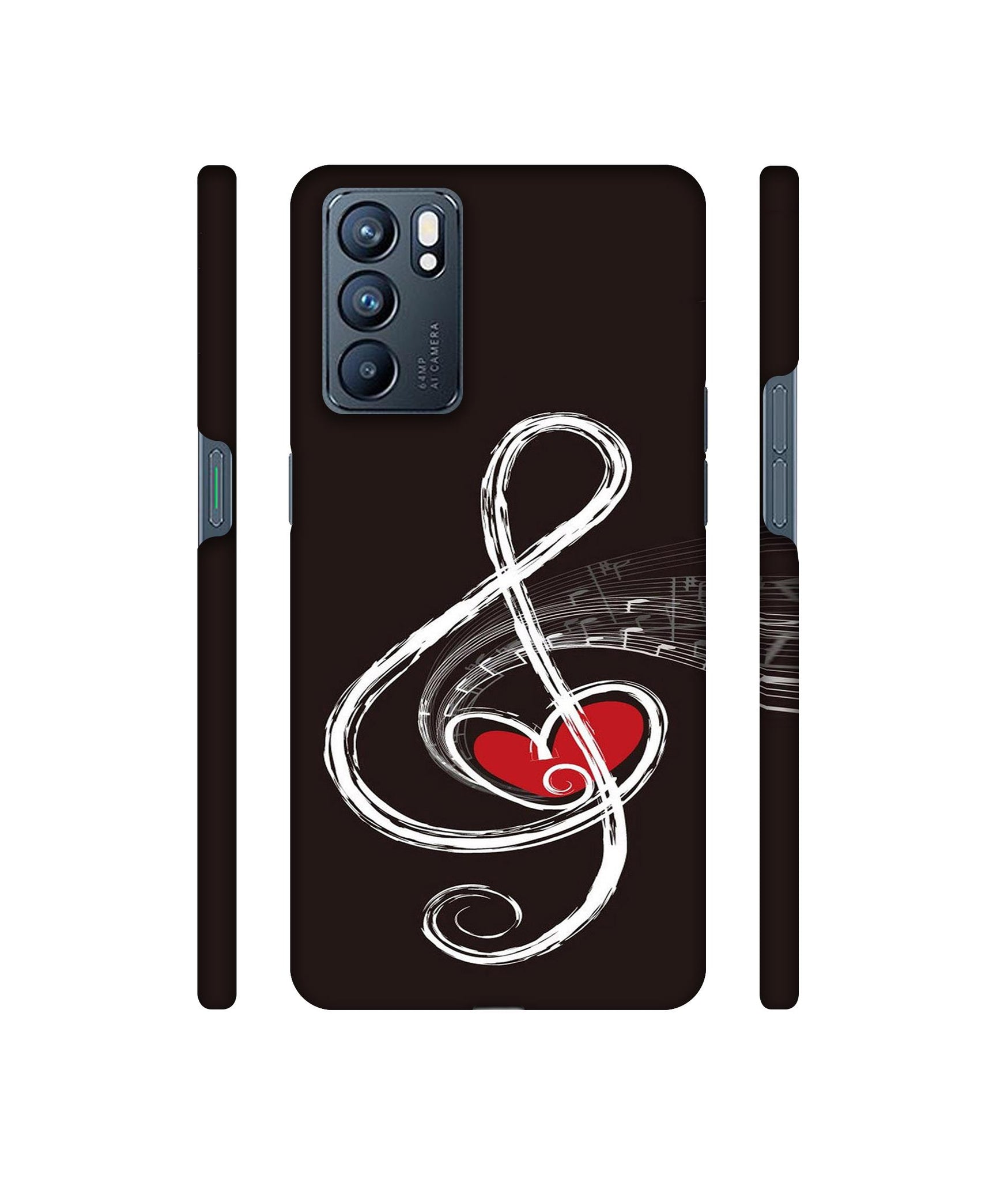 Love Note Music Designer Hard Back Cover for Oppo Reno6 5G