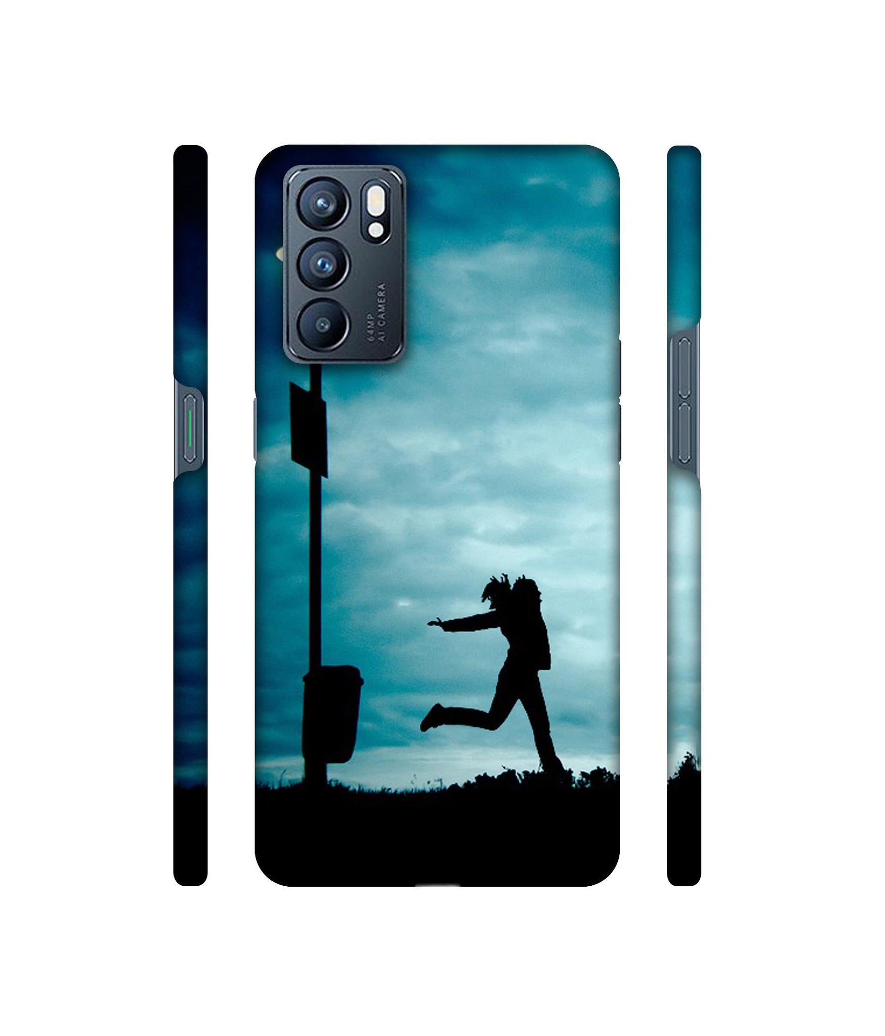Girl Running At Night Designer Hard Back Cover for Oppo Reno6 5G