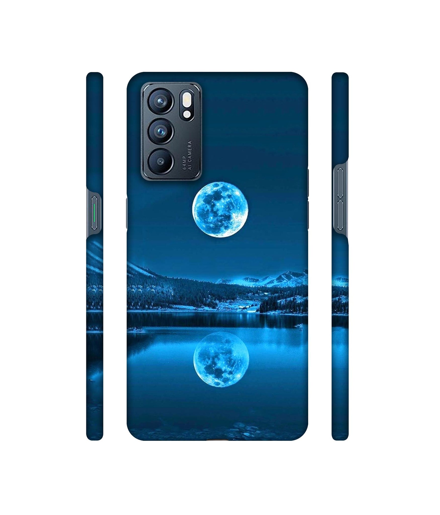 Awesome Moon Designer Hard Back Cover for Oppo Reno6 5G