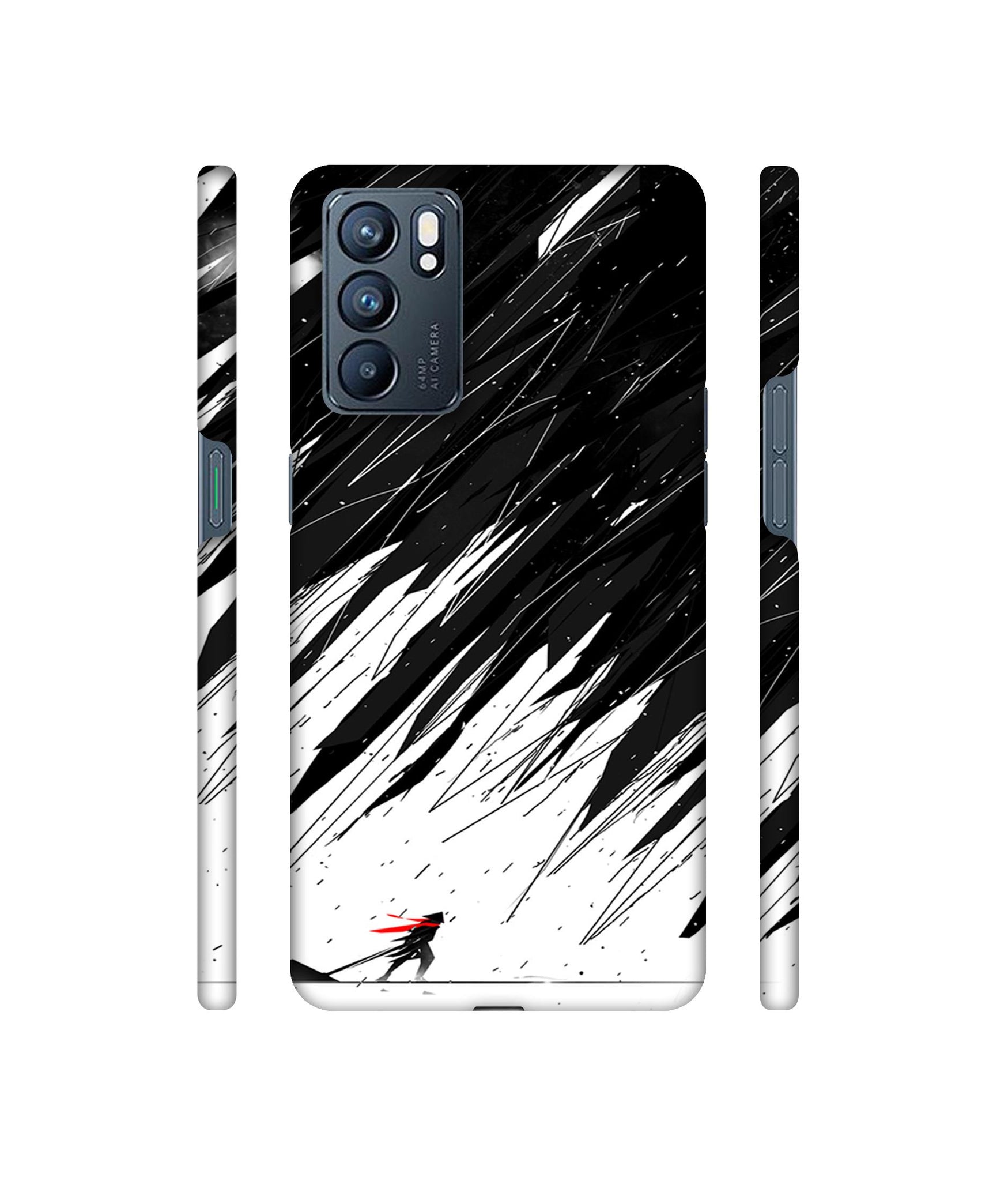 Geometric Strom Designer Hard Back Cover for Oppo Reno6 5G