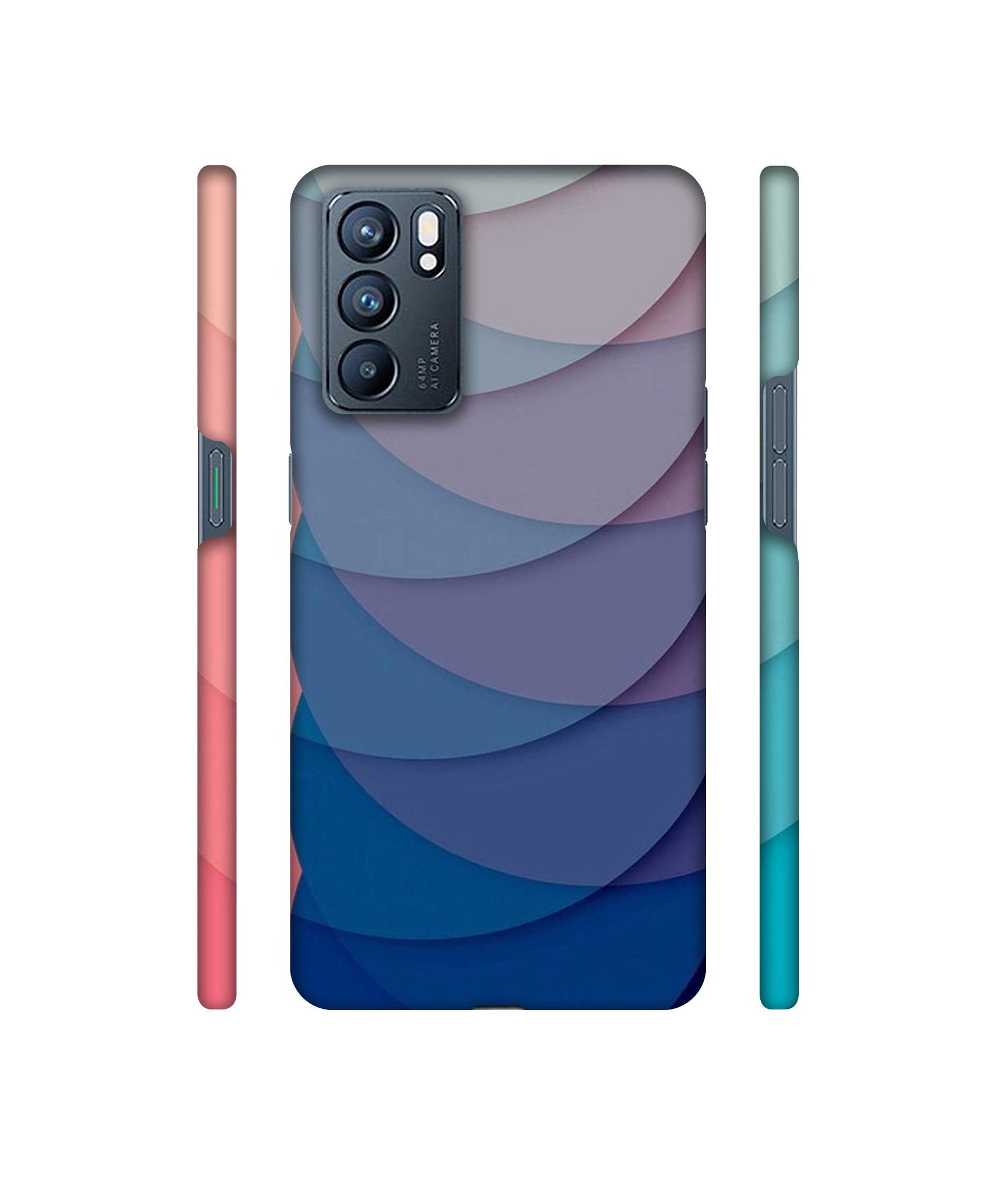 Waves Pattern Print Designer Hard Back Cover for Oppo Reno6 5G