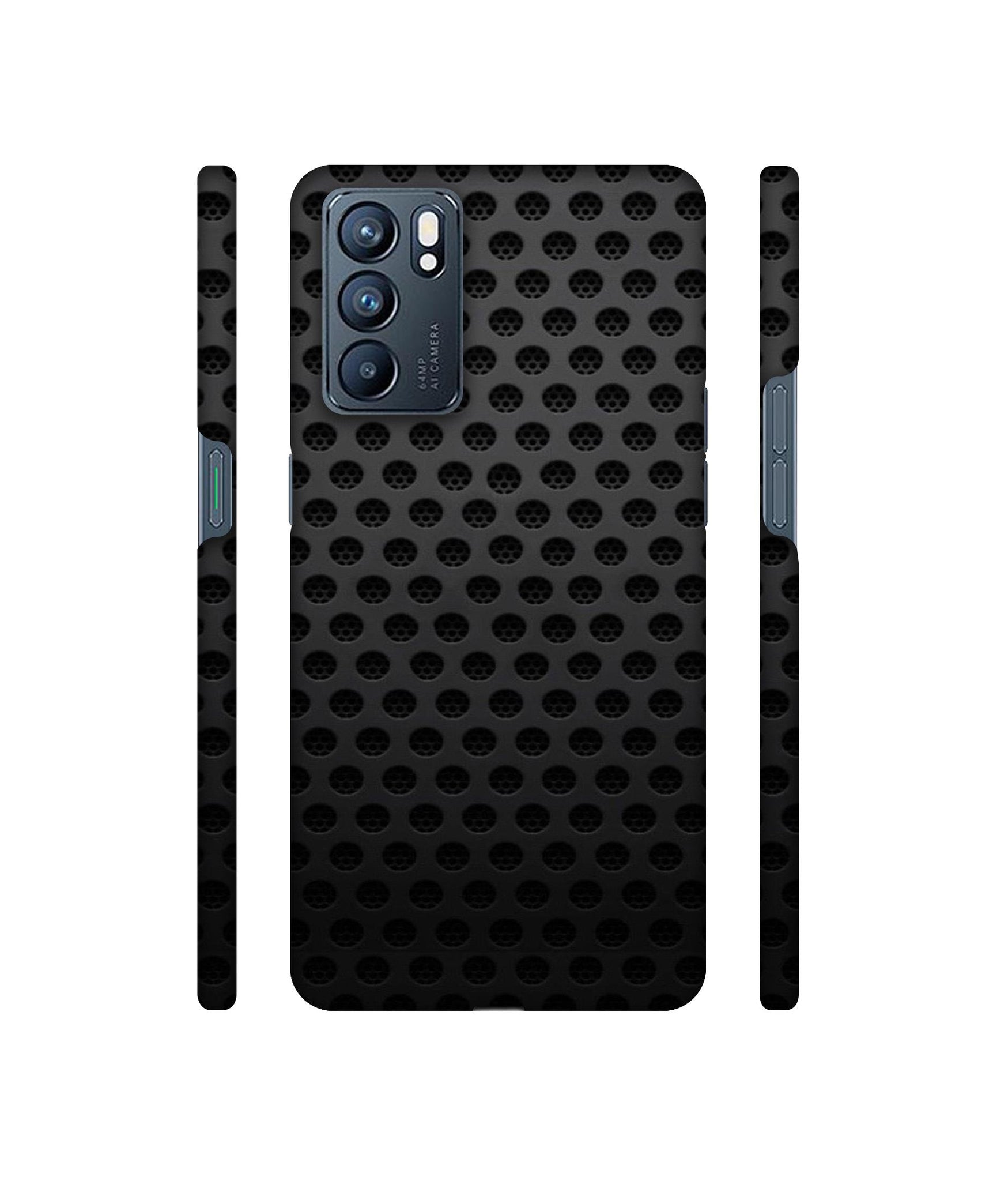 Black Circle Designer Hard Back Cover for Oppo Reno6 5G