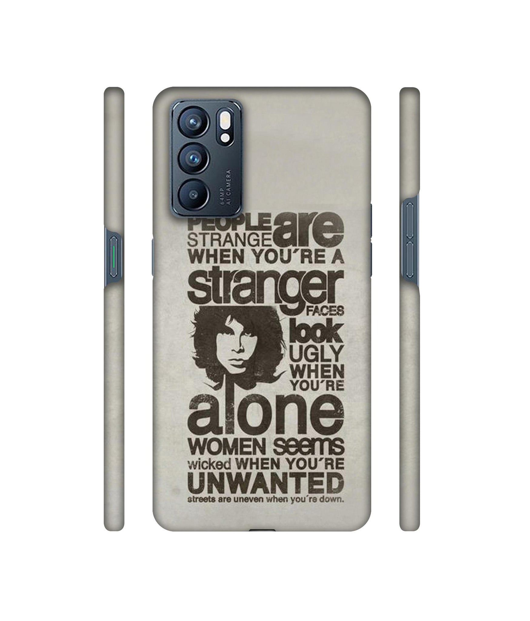 Quotes Pattern Designer Hard Back Cover for Oppo Reno6 5G