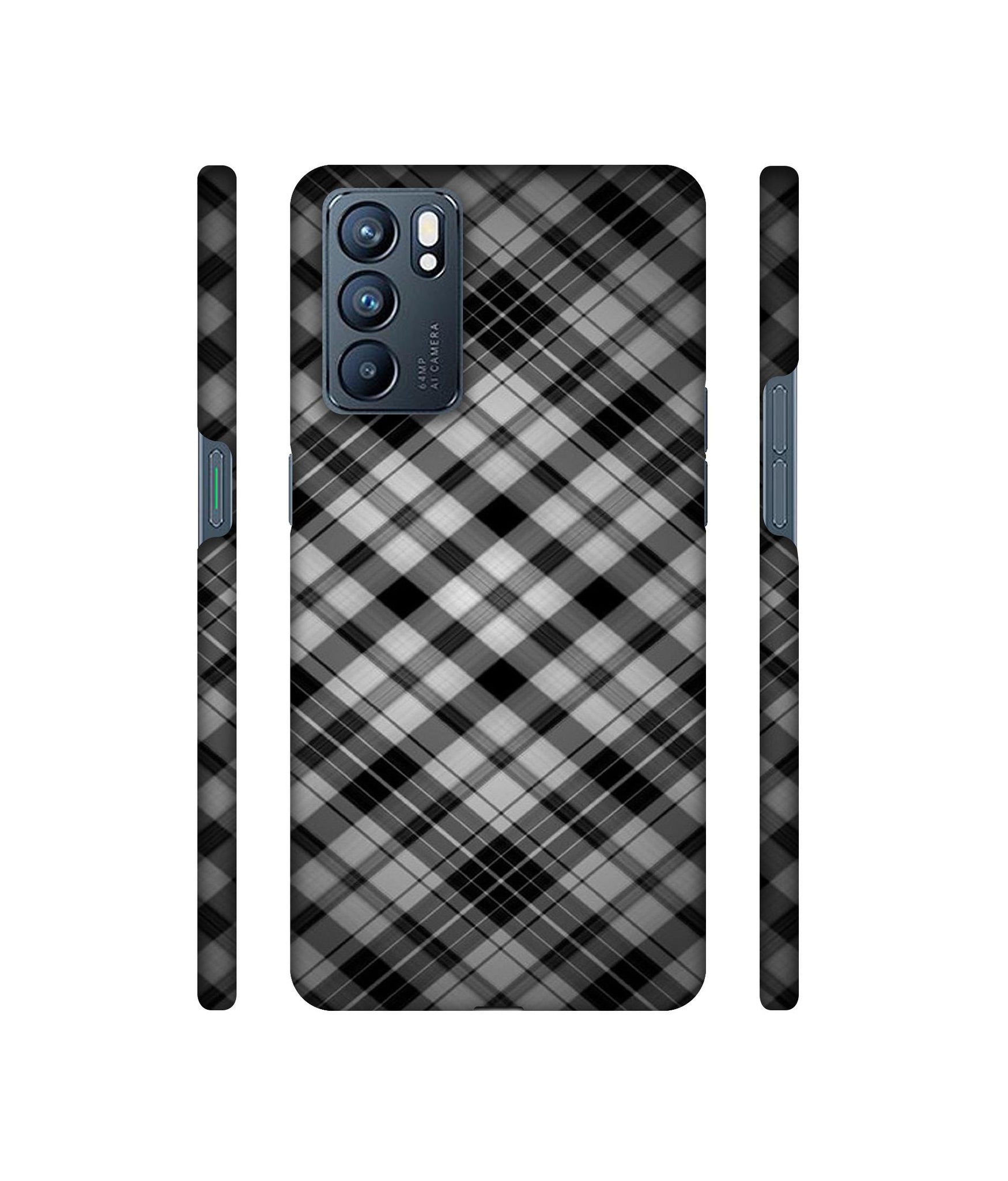 Black Stripes Pattern Designer Hard Back Cover for Oppo Reno6 5G