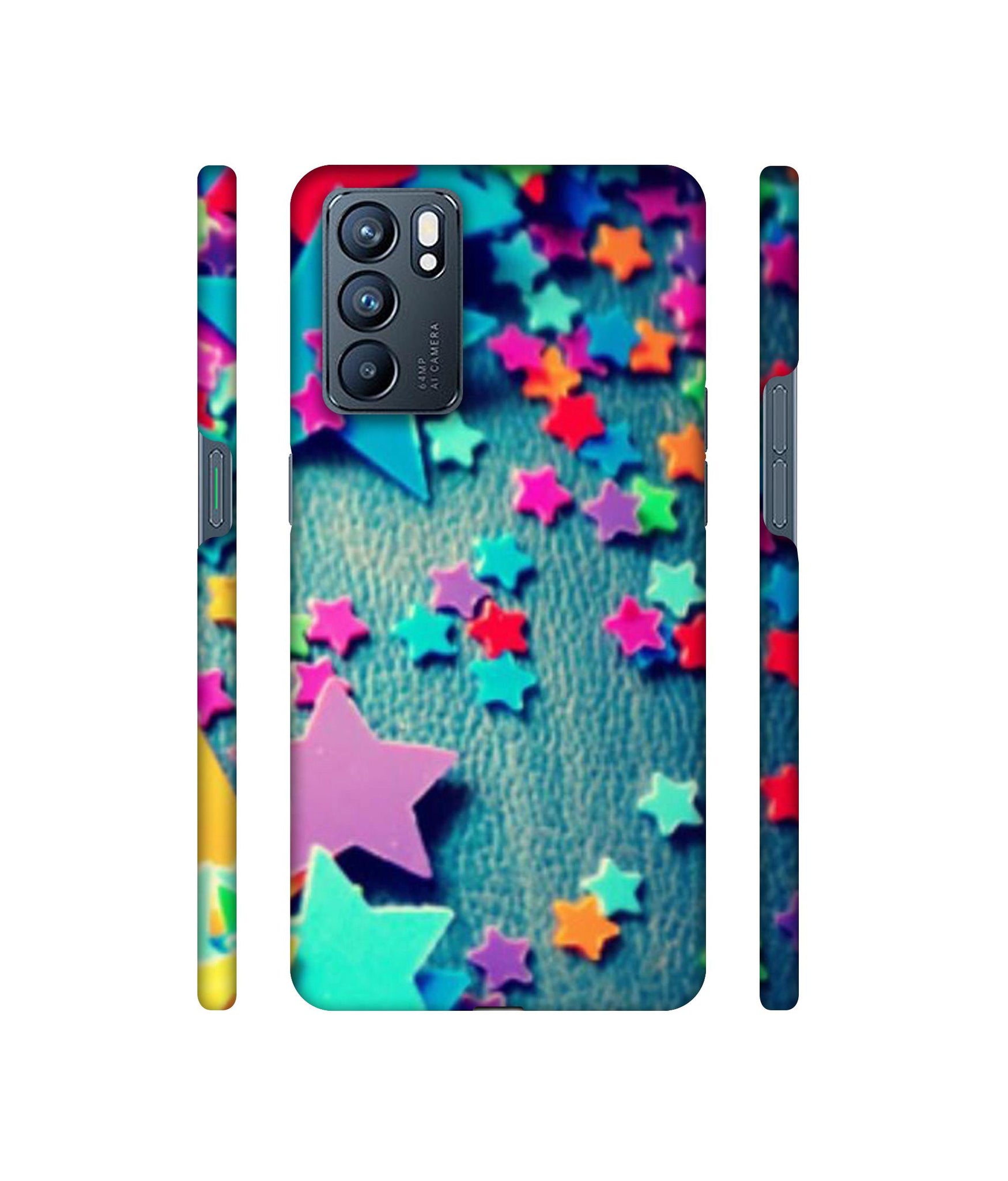 Colorful Stars Designer Hard Back Cover for Oppo Reno6 5G