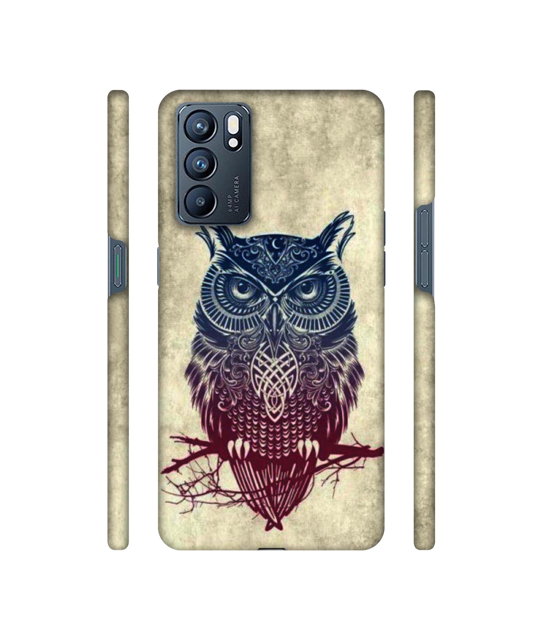 Owl Pattern Designer Hard Back Cover for Oppo Reno6 5G