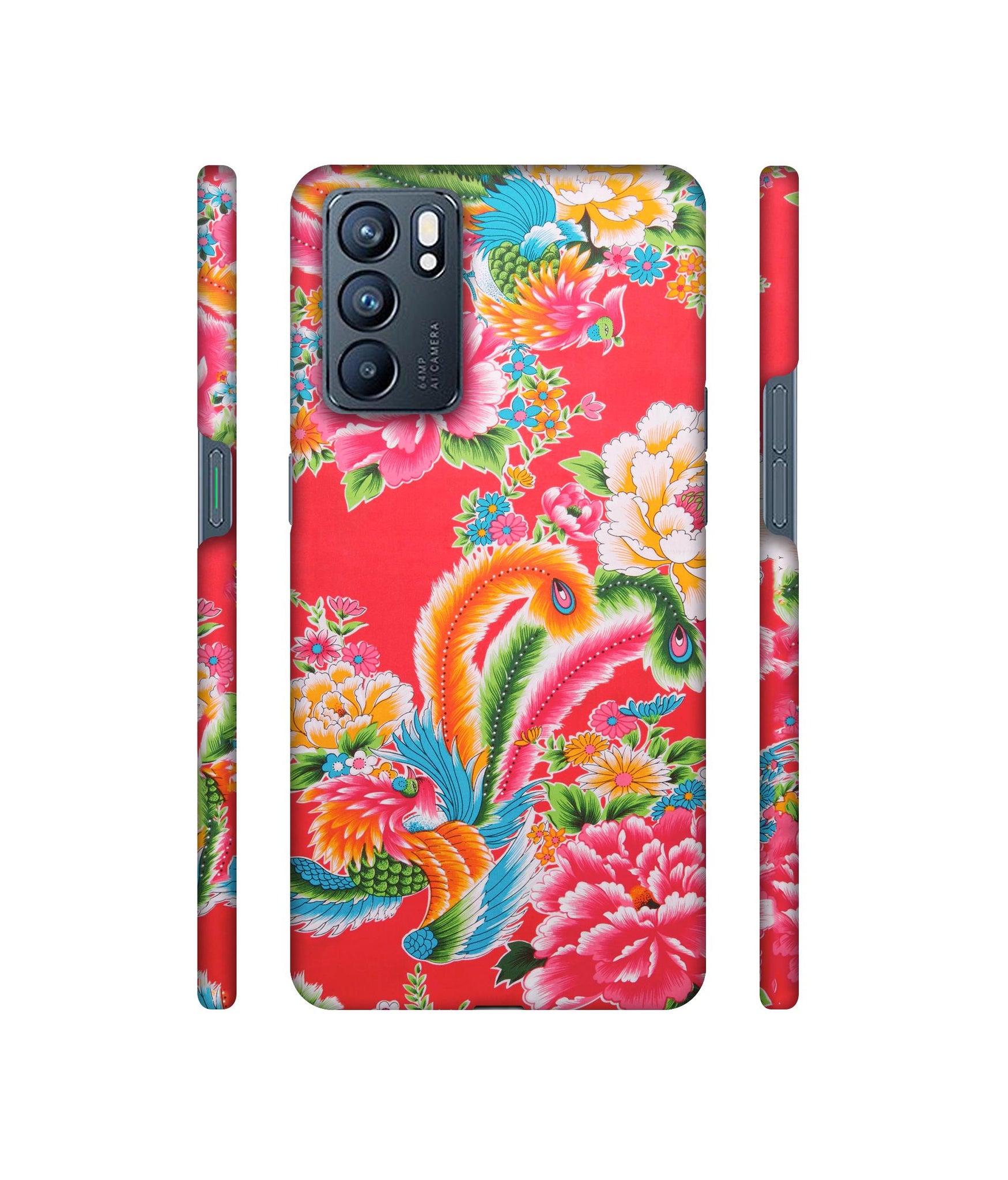 Cute Floral Pattern Print Designer Hard Back Cover for Oppo Reno6 5G