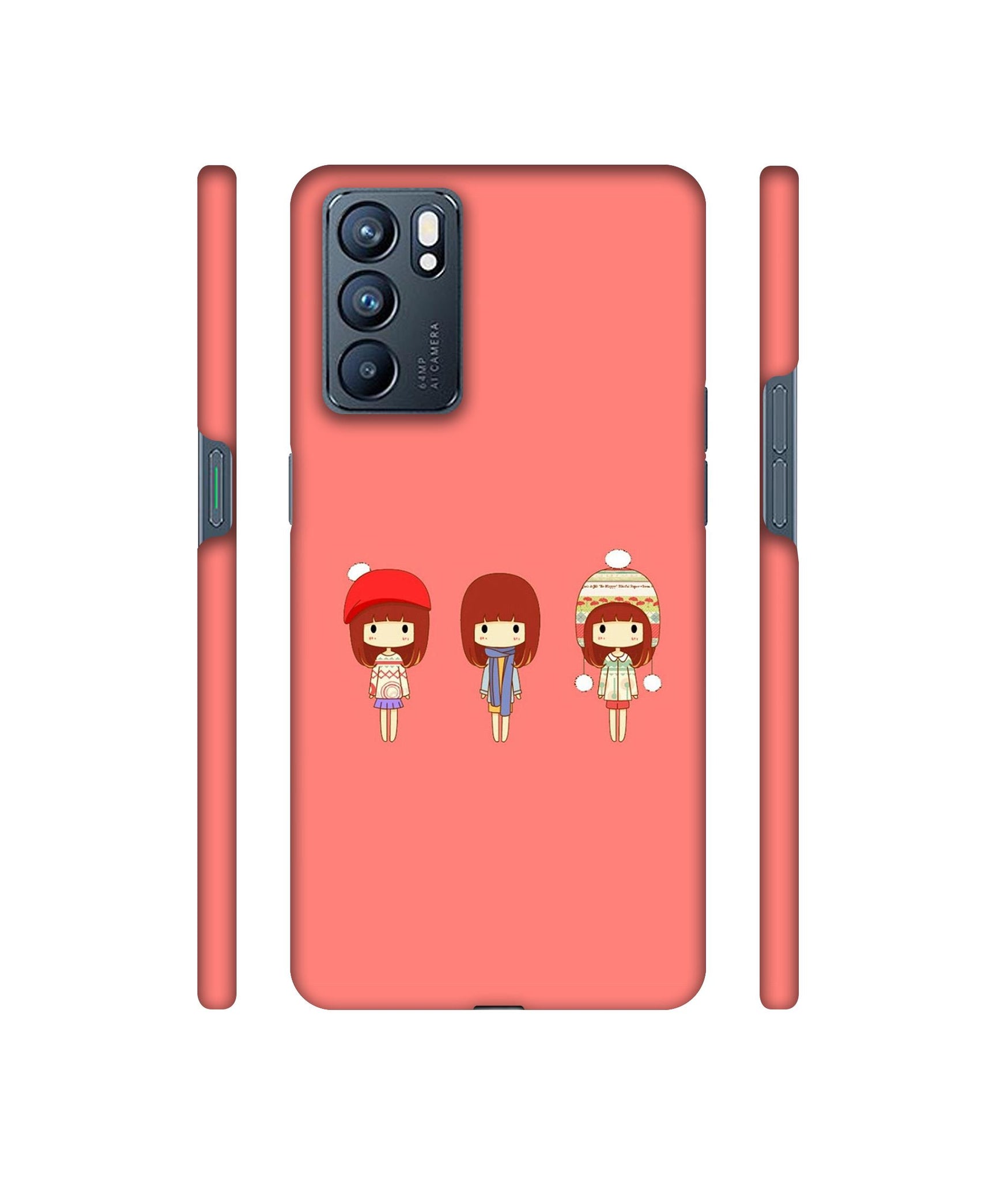 Cute Girls Designer Hard Back Cover for Oppo Reno6 5G