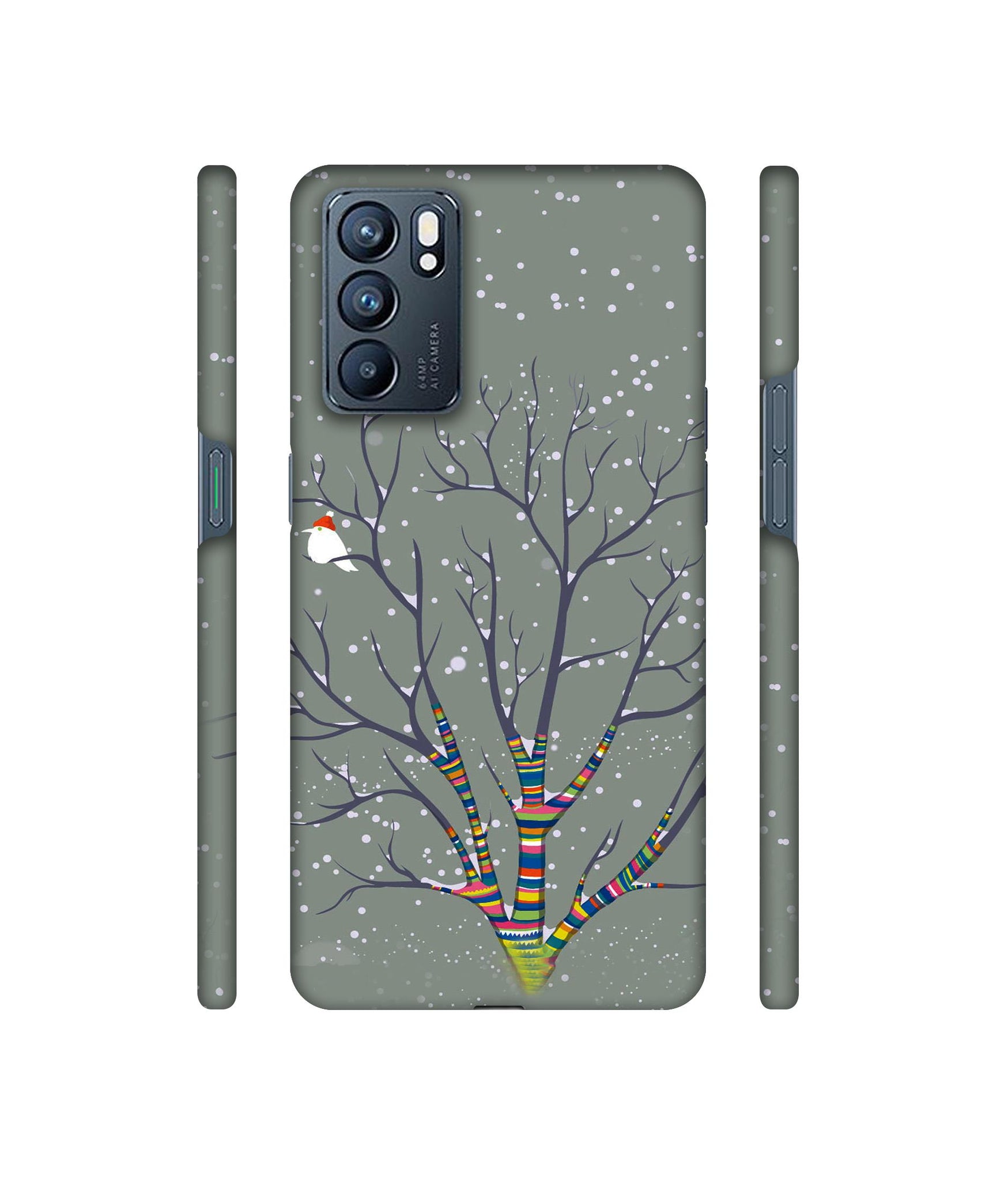Winter Pattern Print Designer Hard Back Cover for Oppo Reno6 5G