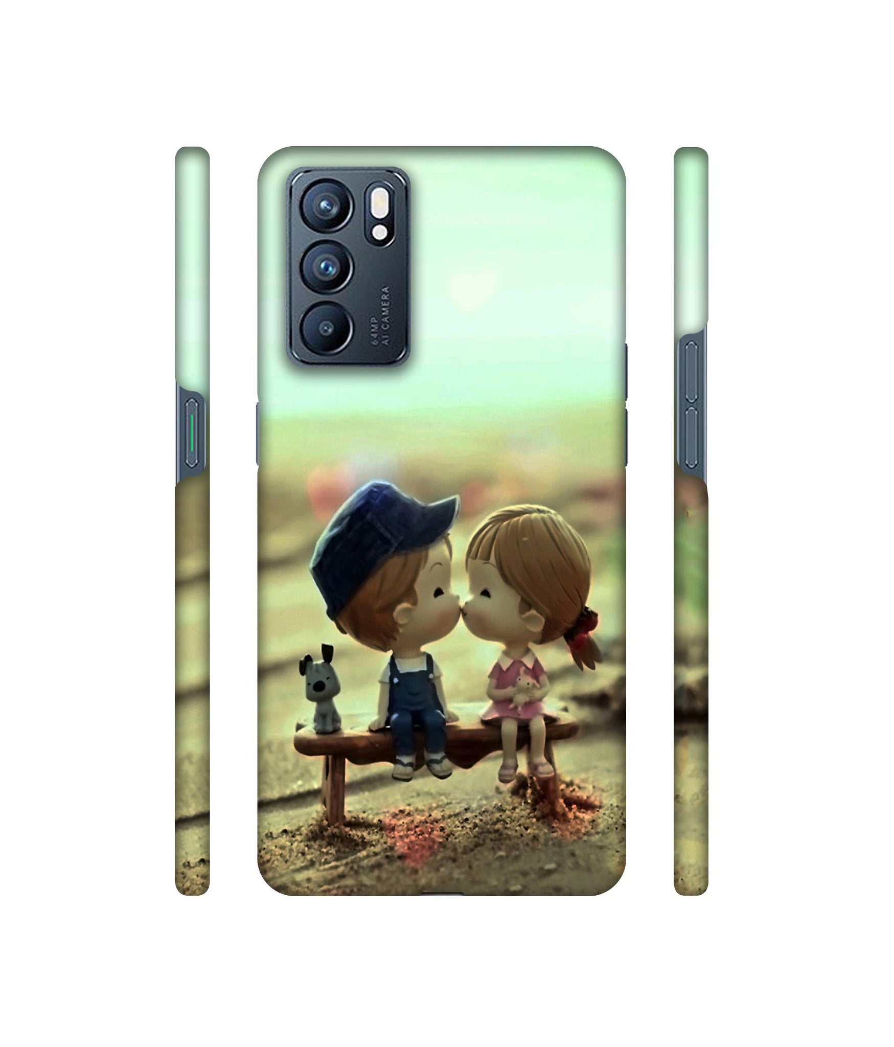 Love Couples Pattern Designer Hard Back Cover for Oppo Reno6 5G