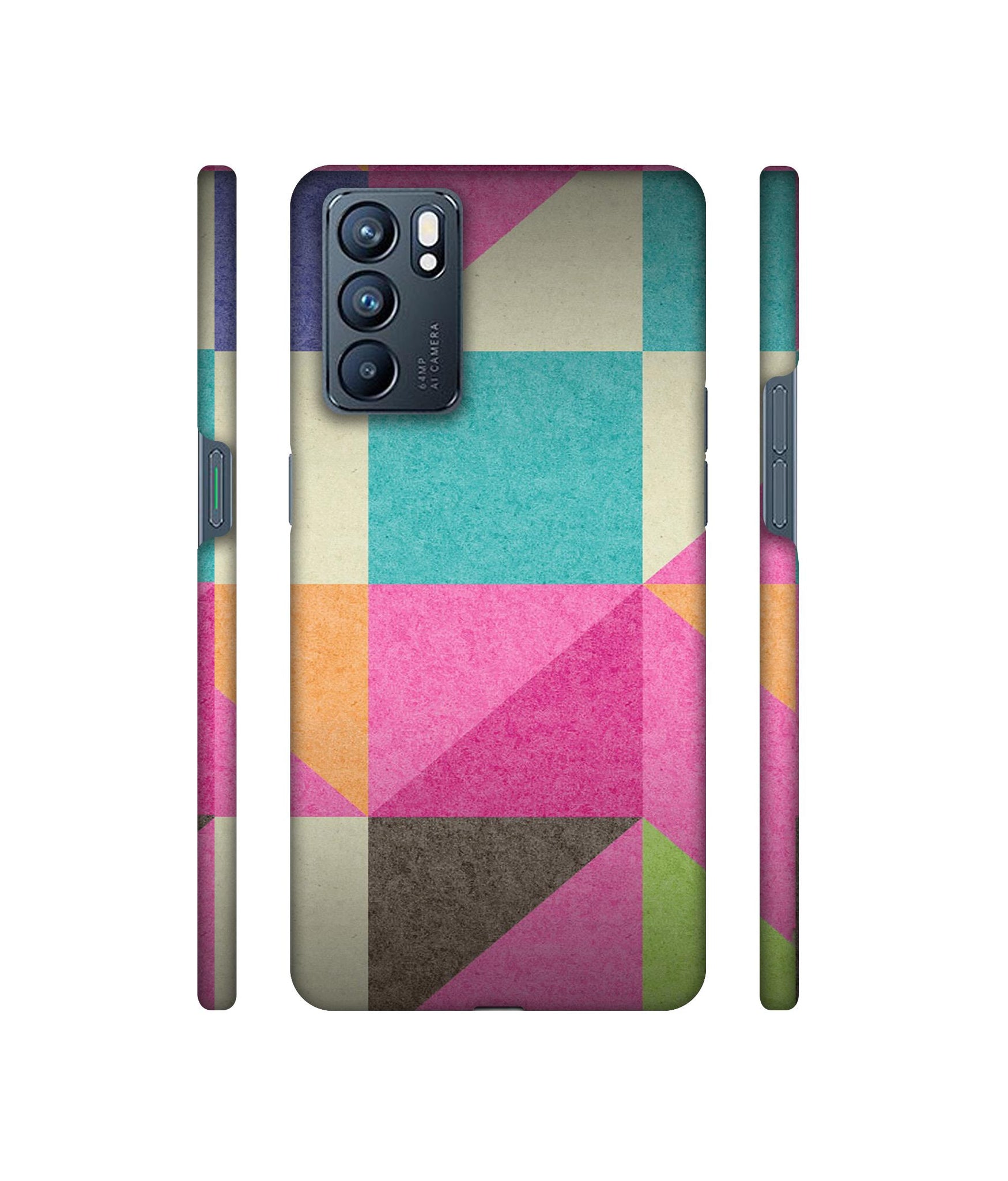 Pink Cyan Designer Hard Back Cover for Oppo Reno6 5G