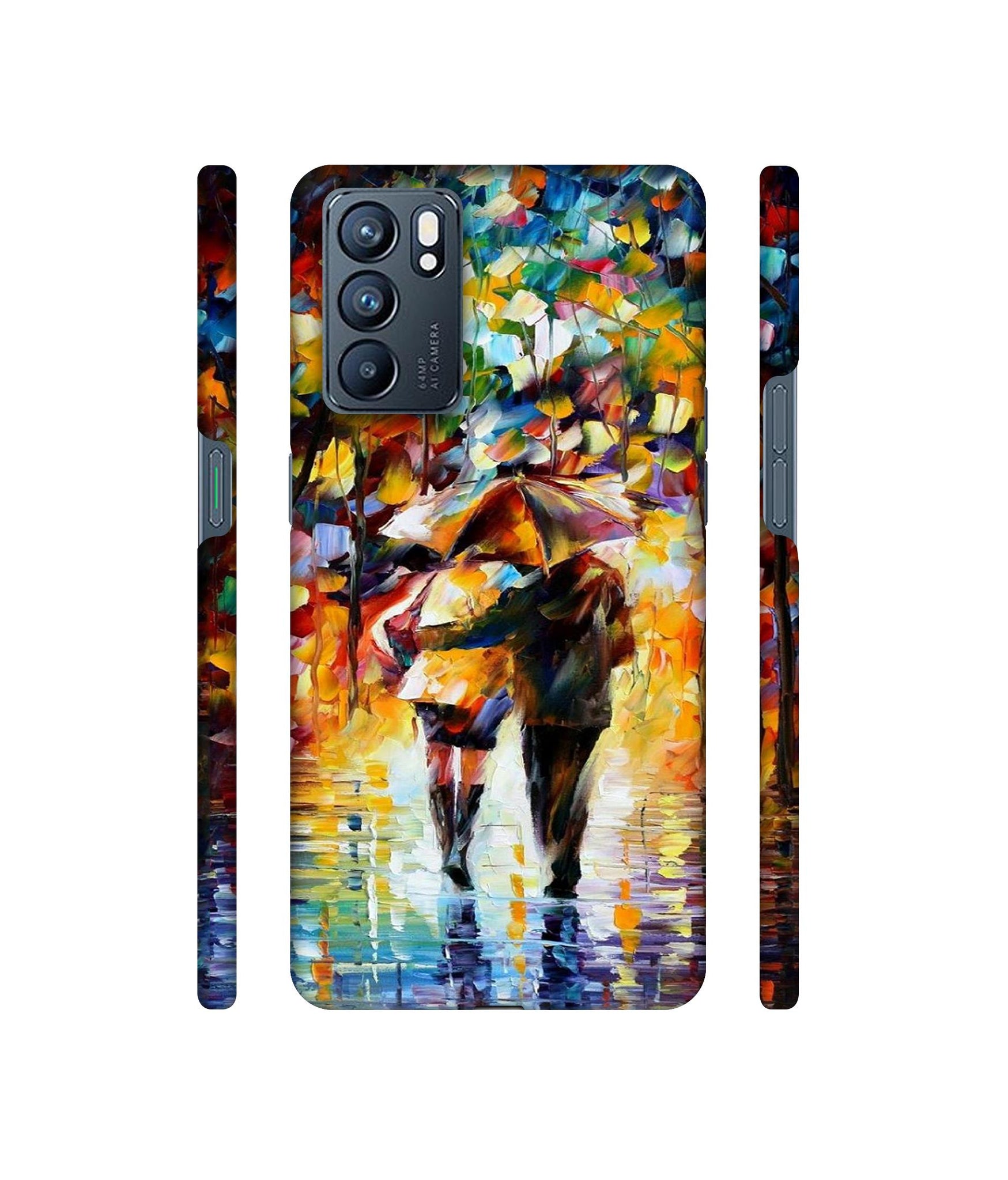 Paint Couple Pattern Designer Hard Back Cover for Oppo Reno6 5G