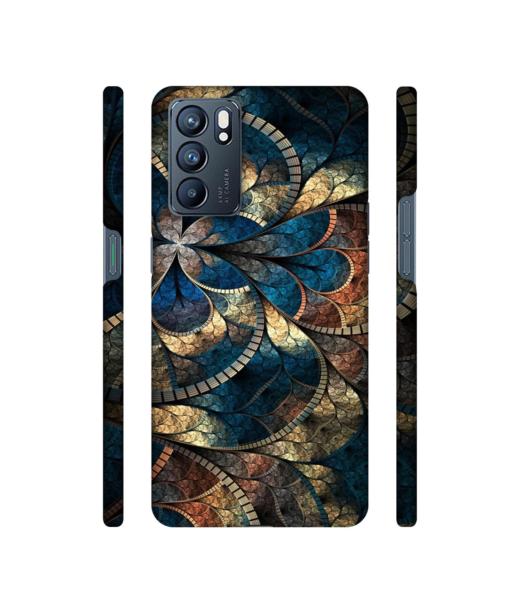 Fractional Pattern Designer Hard Back Cover for Oppo Reno6 5G