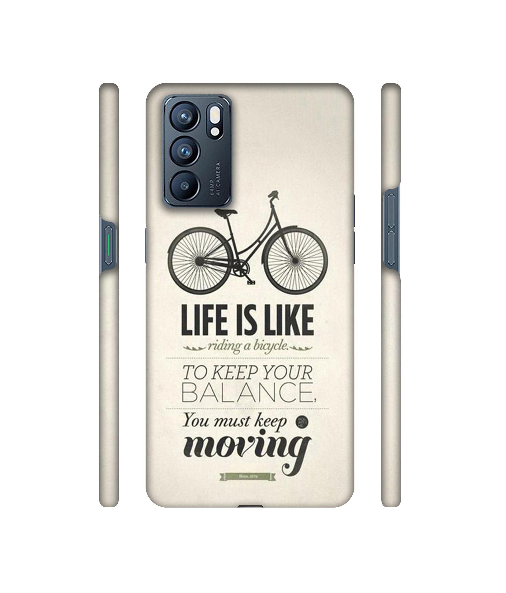 Life is Like Moving Designer Hard Back Cover for Oppo Reno6 5G