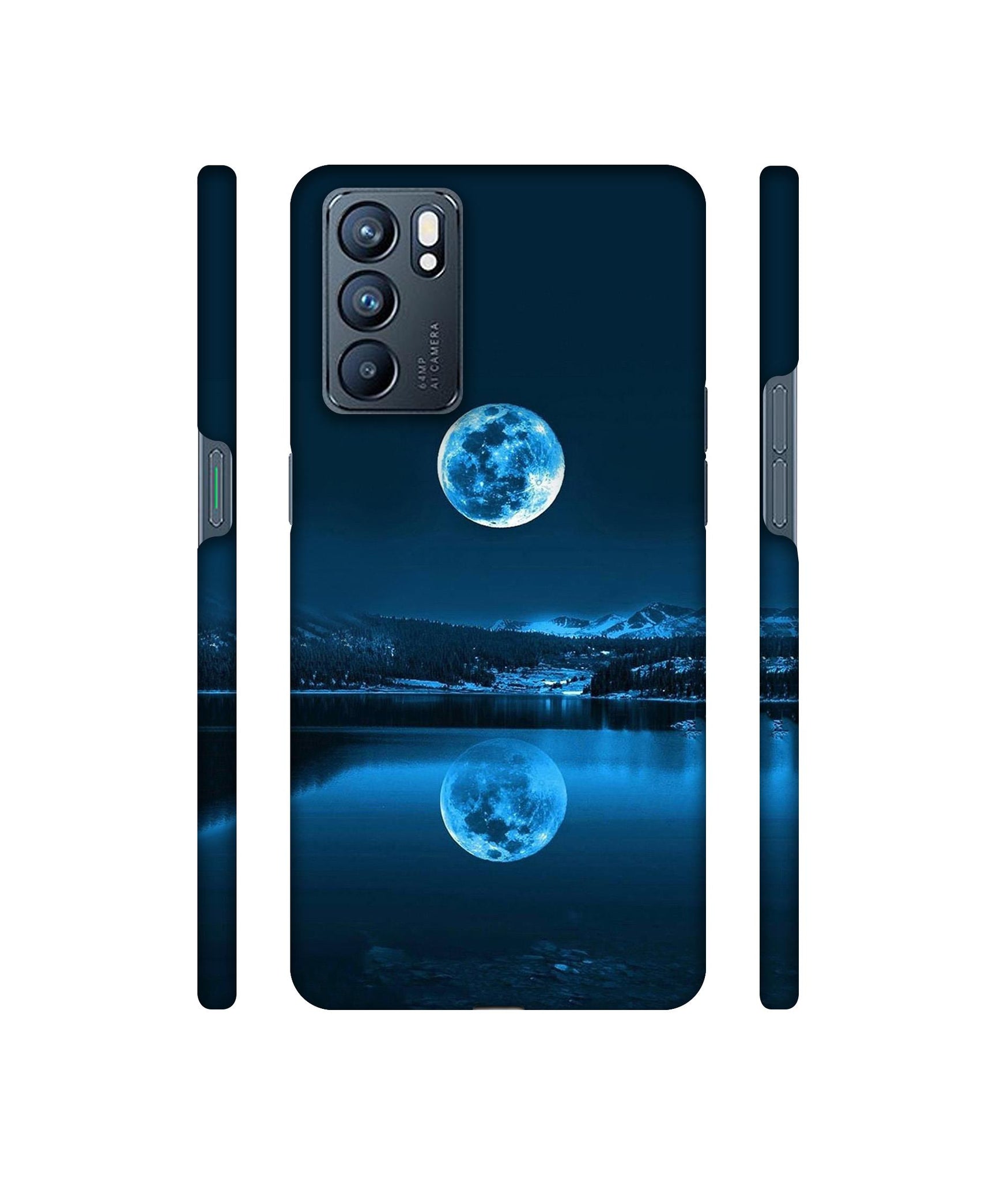 Moon Pattern Print Designer Hard Back Cover for Oppo Reno6 5G