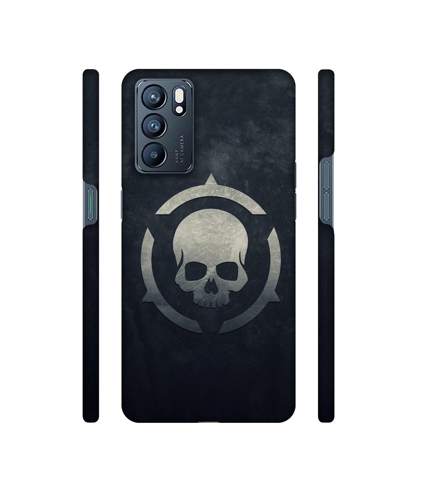 Skull Pattern Print Designer Hard Back Cover for Oppo Reno6 5G