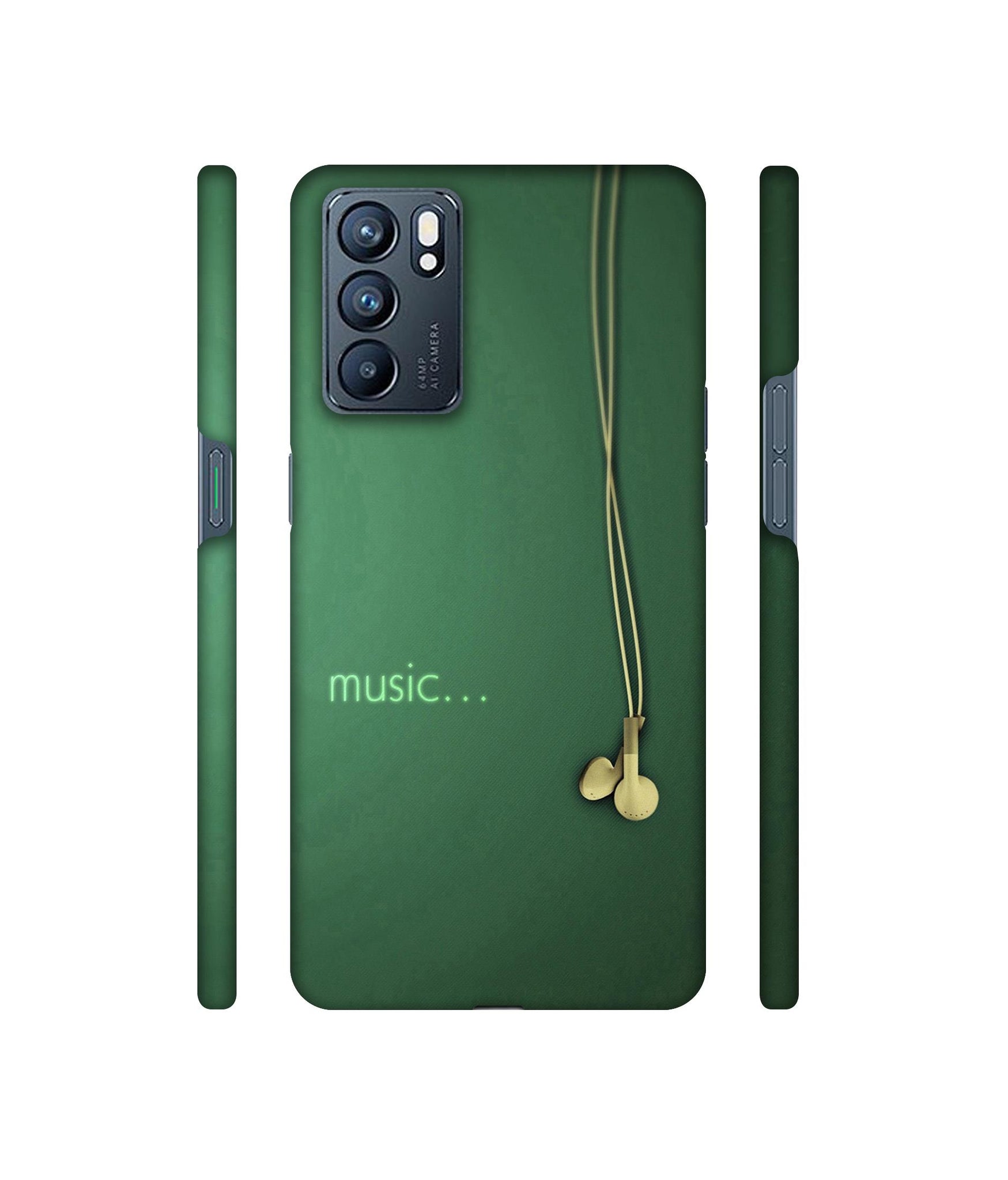 Headphone Music Designer Hard Back Cover for Oppo Reno6 5G