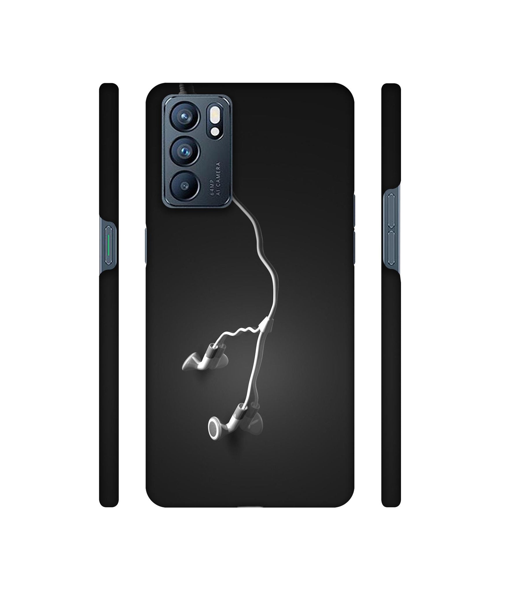 Headphone Designer Hard Back Cover for Oppo Reno6 5G