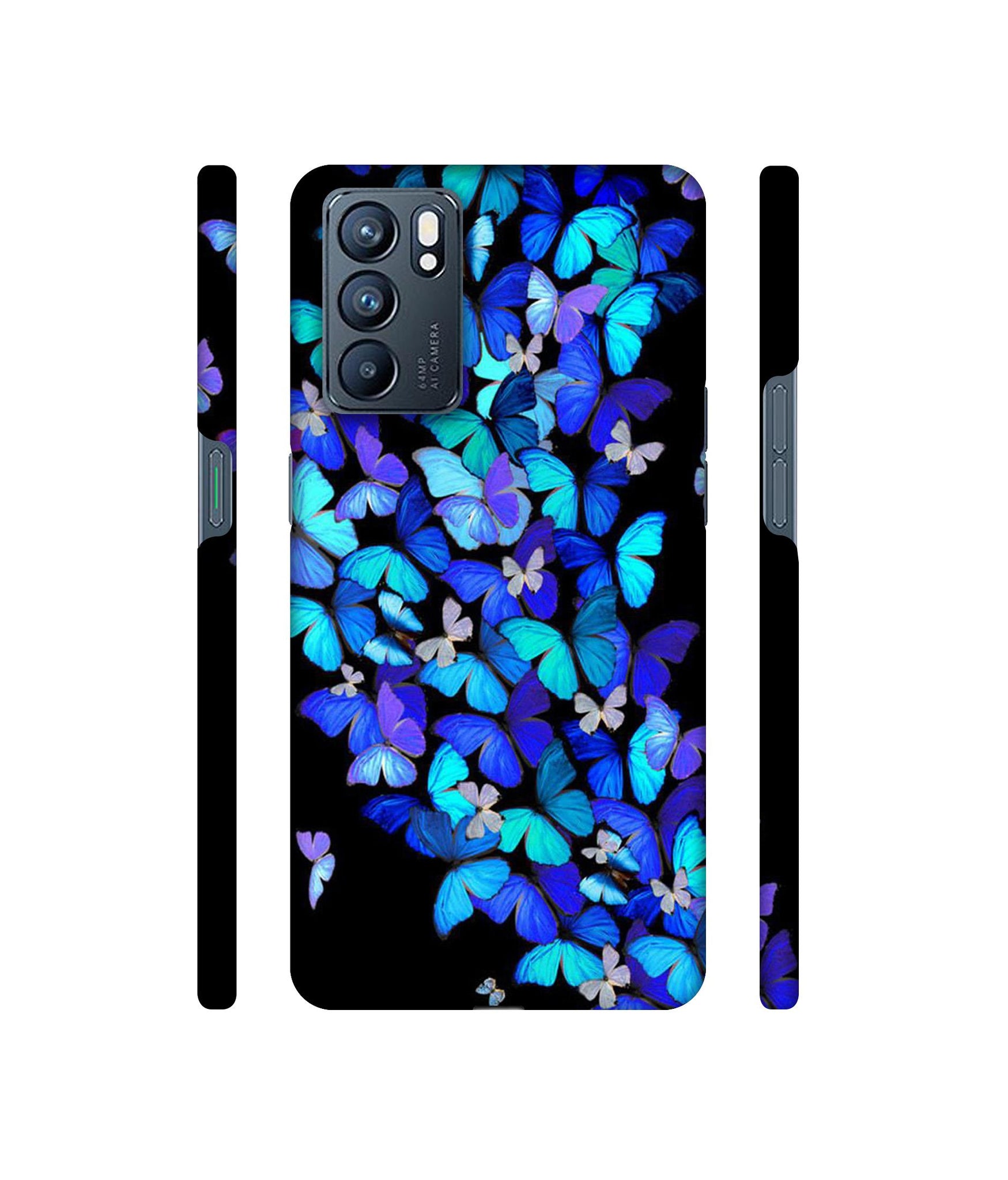 Butterfly Pattern Designer Hard Back Cover for Oppo Reno6 5G