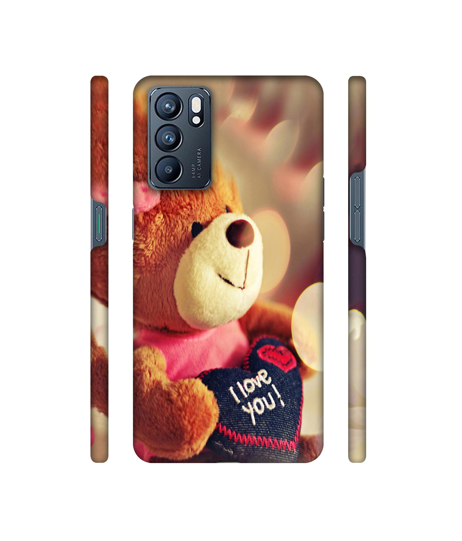 Teddy Bear Designer Hard Back Cover for Oppo Reno6 5G