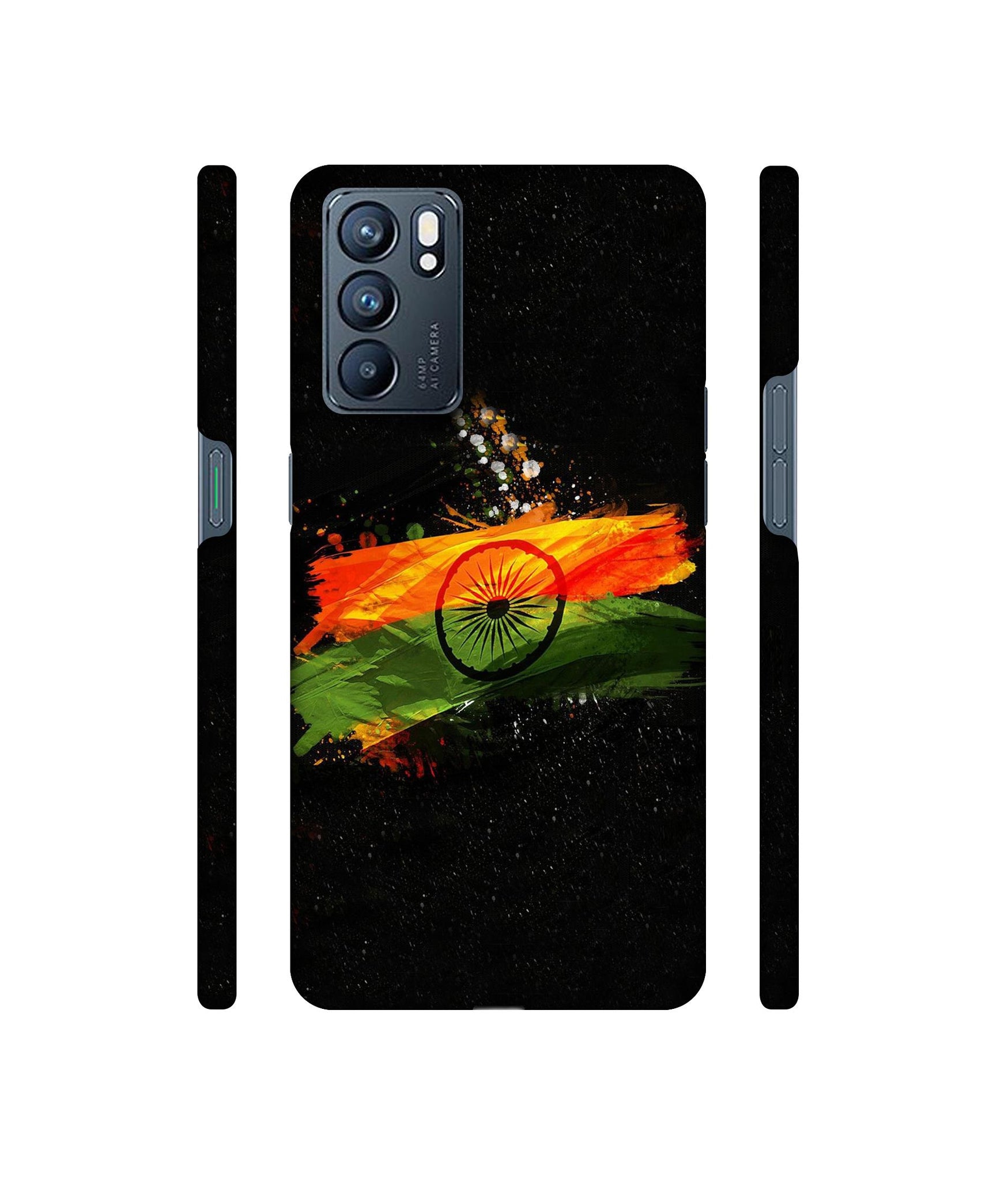 Indian Flag Designer Hard Back Cover for Oppo Reno6 5G