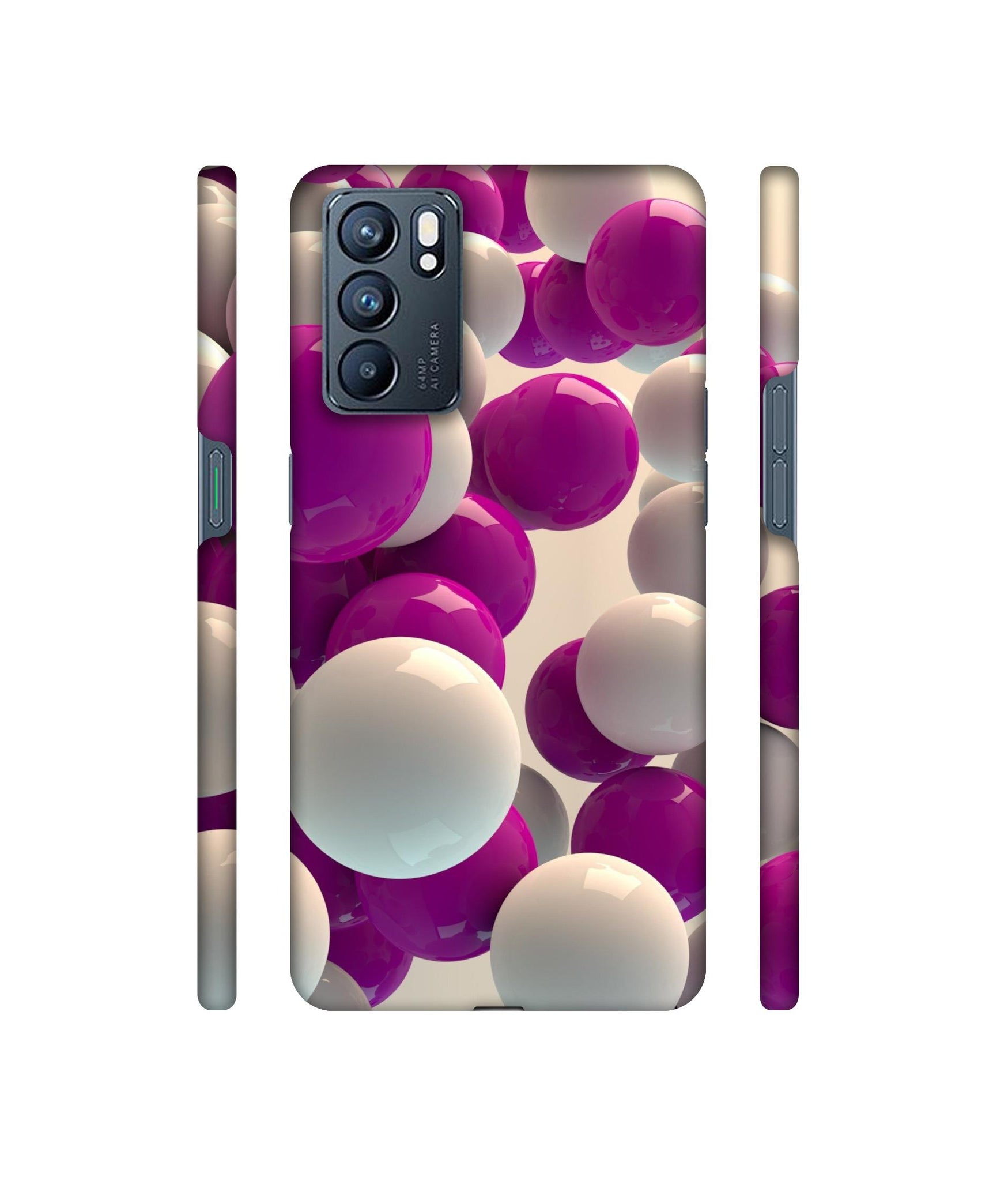 3D Balloons Designer Hard Back Cover for Oppo Reno6 5G