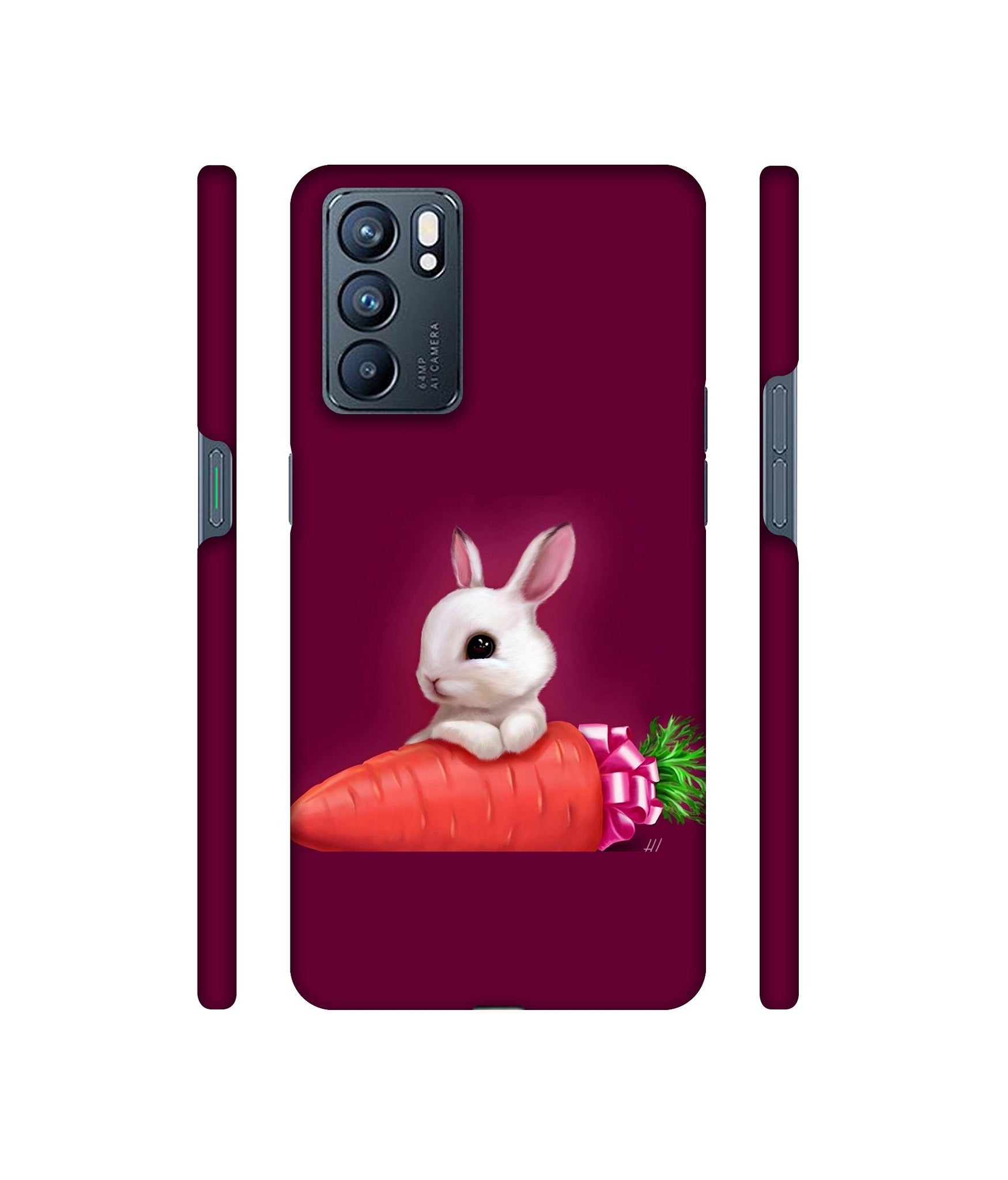 Bunny With Carrot Designer Hard Back Cover for Oppo Reno6 5G