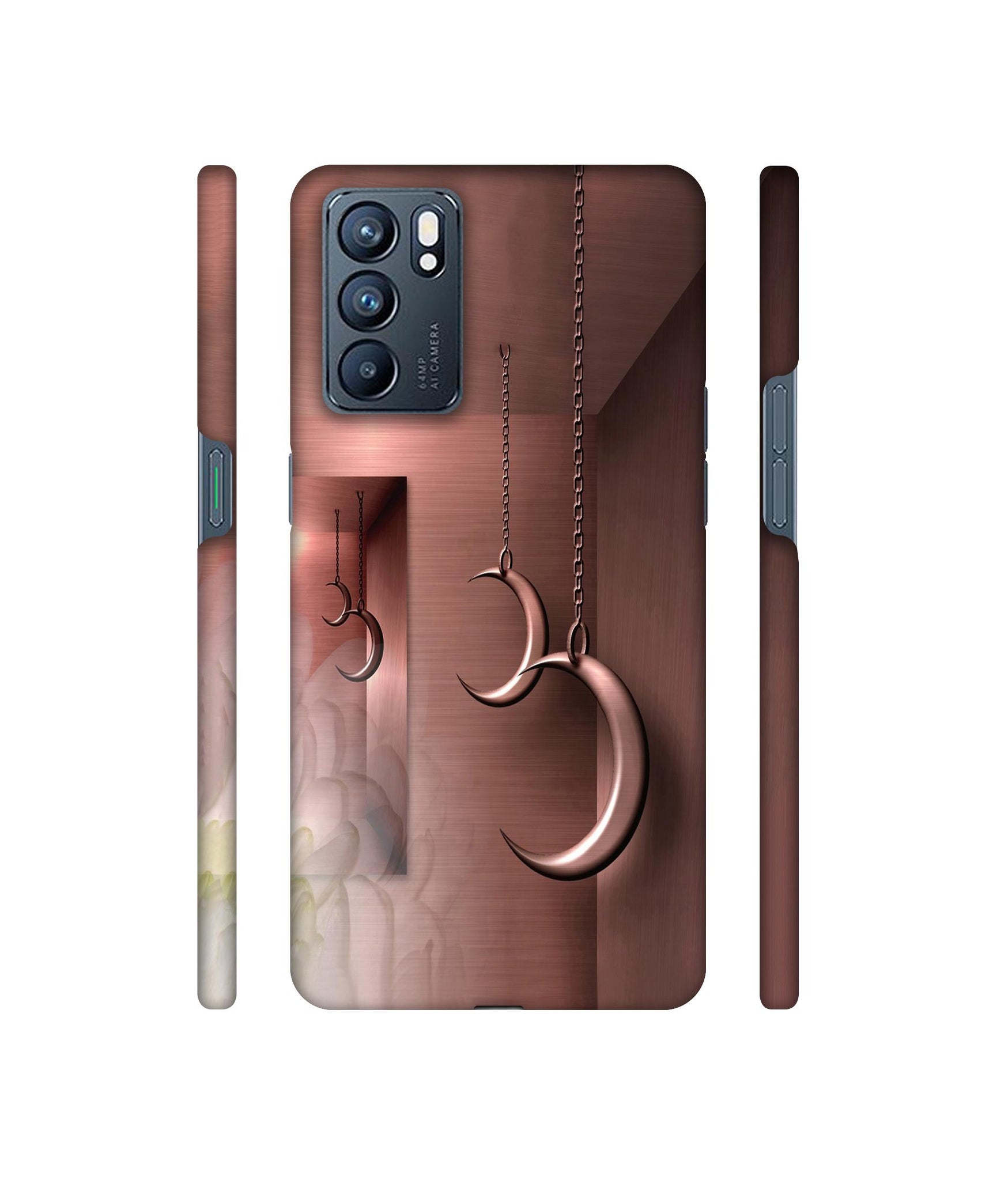Flower Metal Designer Hard Back Cover for Oppo Reno6 5G
