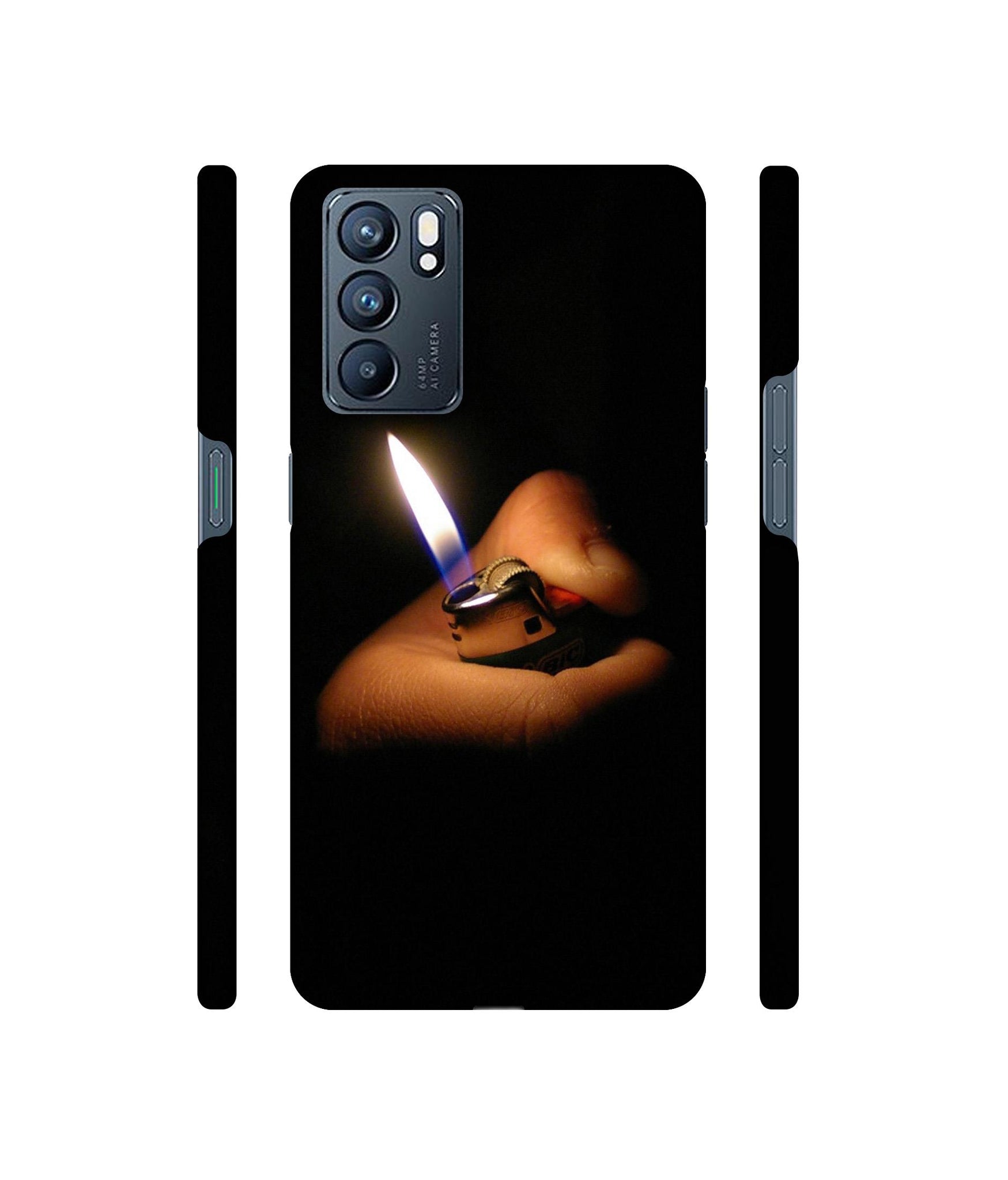 Lighter Flames Designer Hard Back Cover for Oppo Reno6 5G