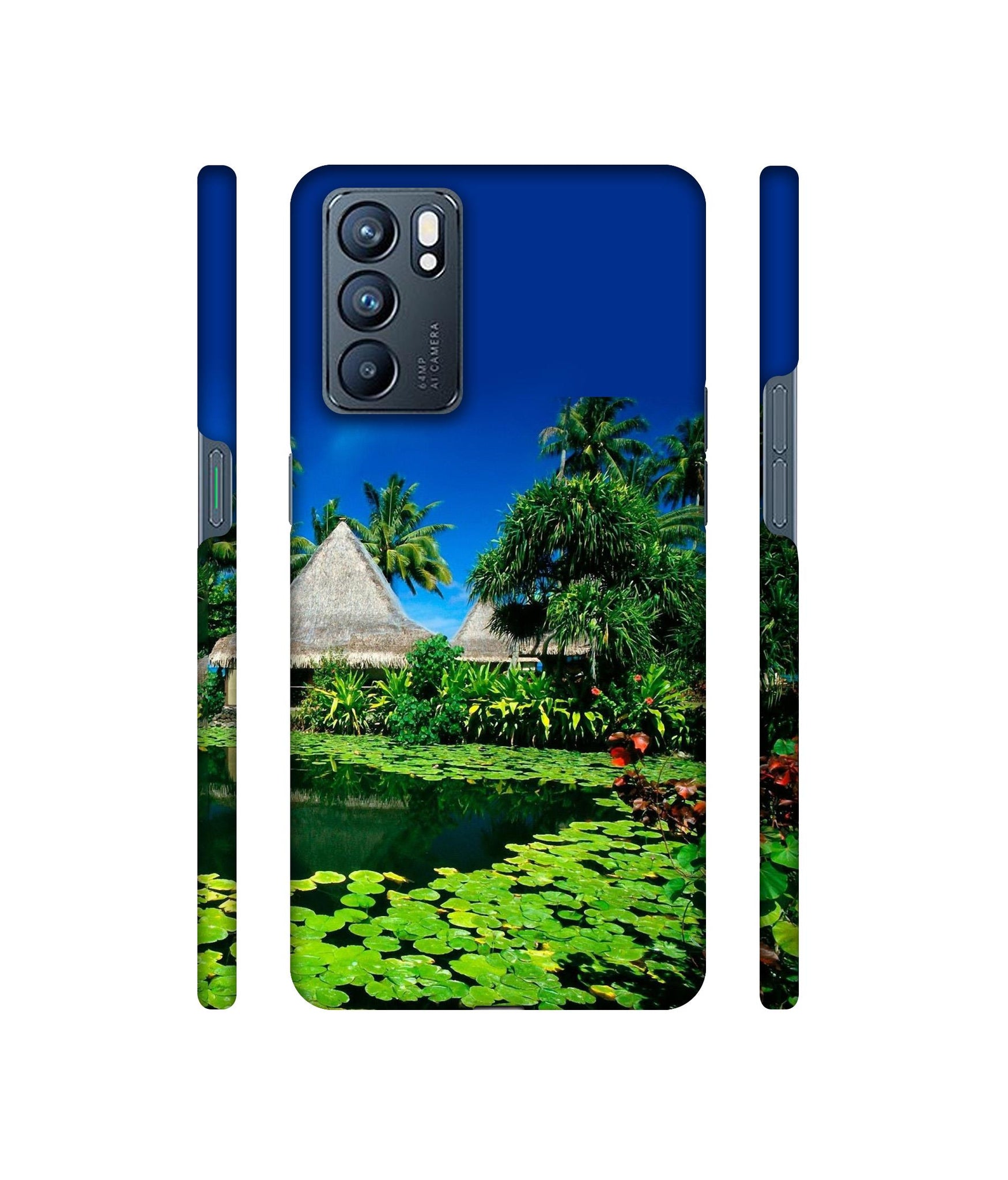 Tropics Water Designer Hard Back Cover for Oppo Reno6 5G