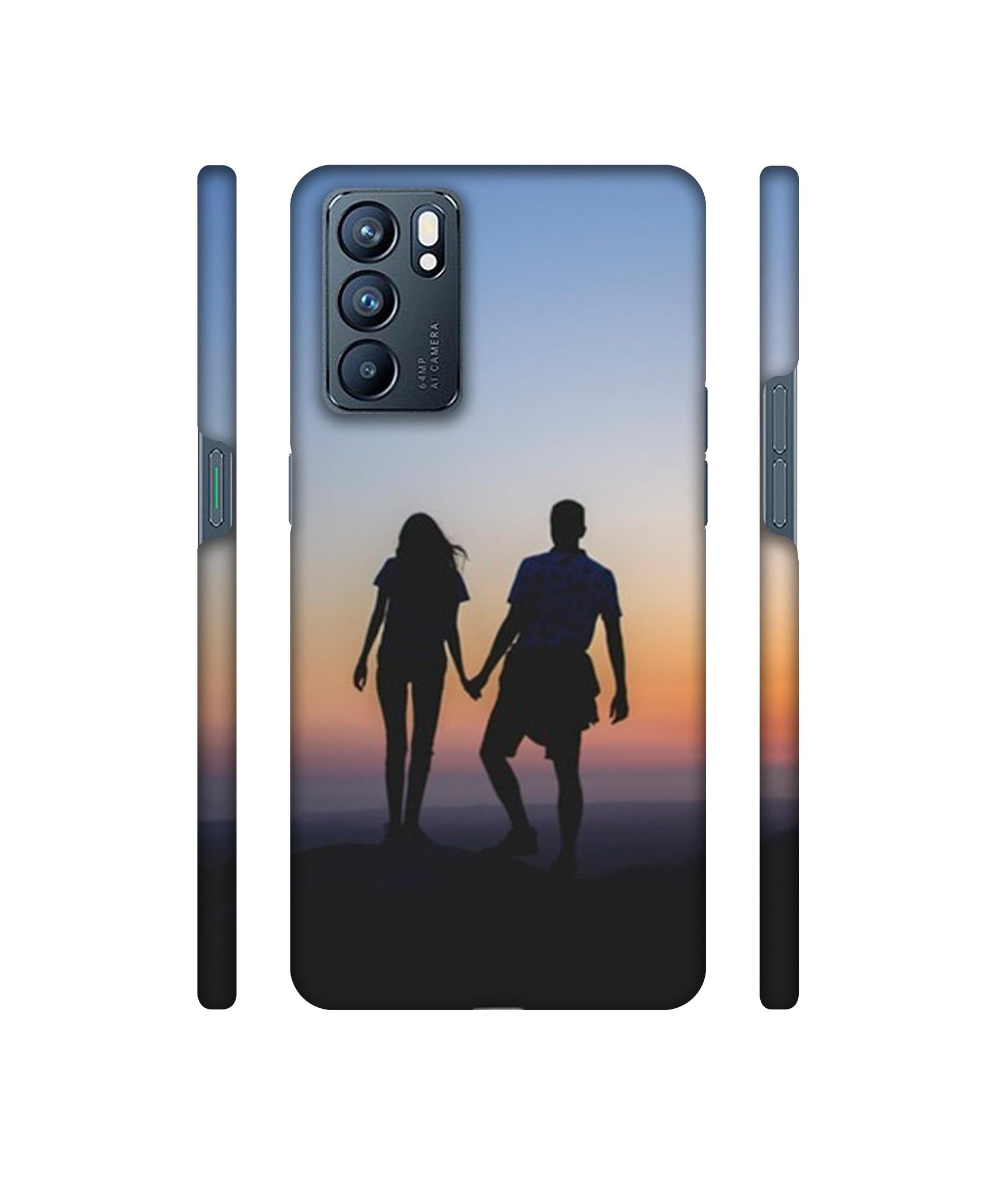 Couple On Beach Designer Hard Back Cover for Oppo Reno6 5G