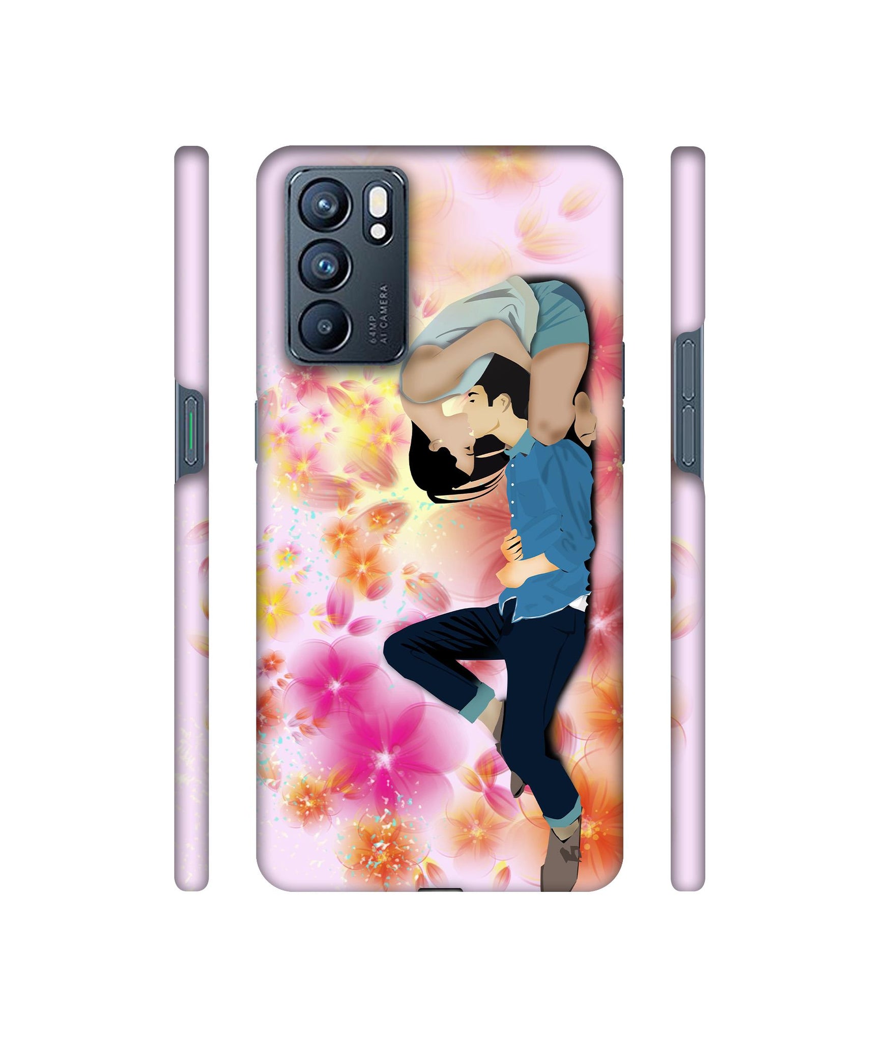 Couple Love Designer Hard Back Cover for Oppo Reno6 5G