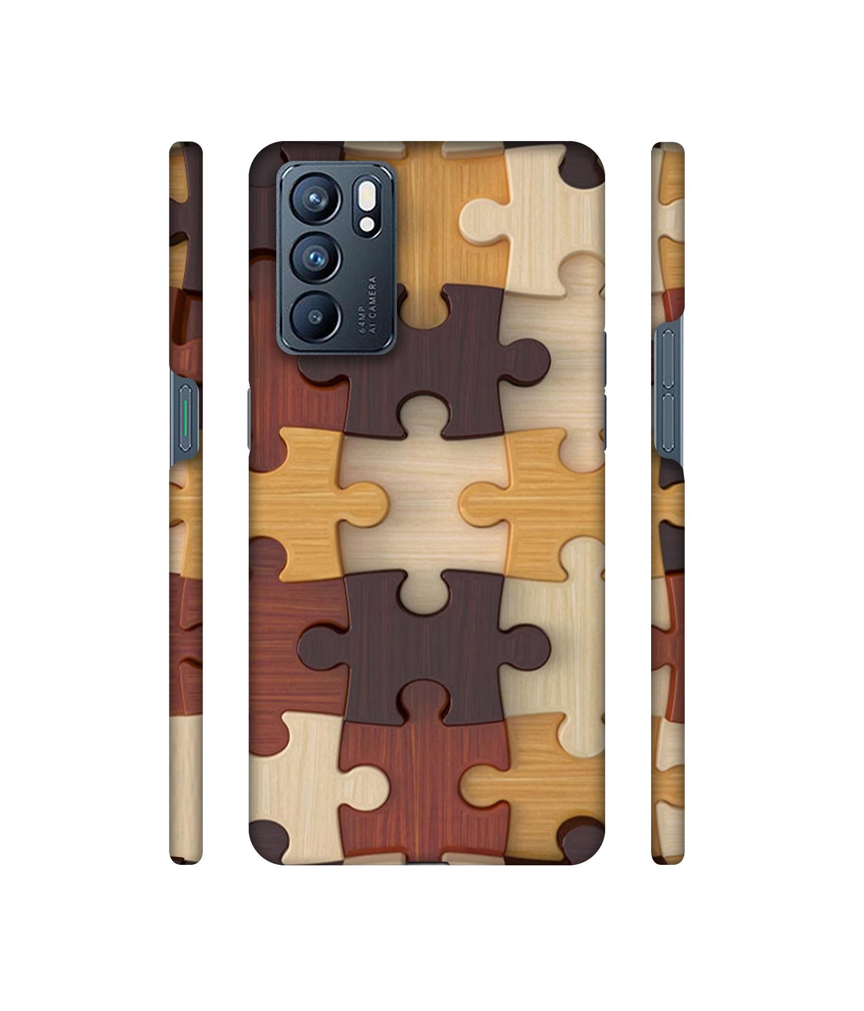 Puzzle Pattern Designer Hard Back Cover for Oppo Reno6 5G
