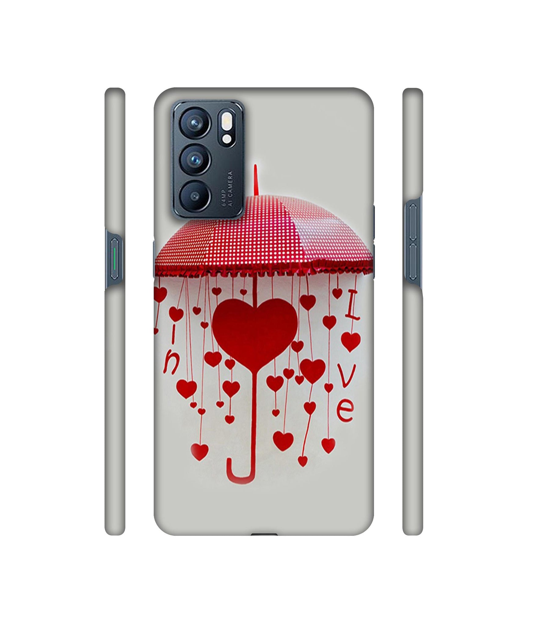Love Heart Designer Hard Back Cover for Oppo Reno6 5G