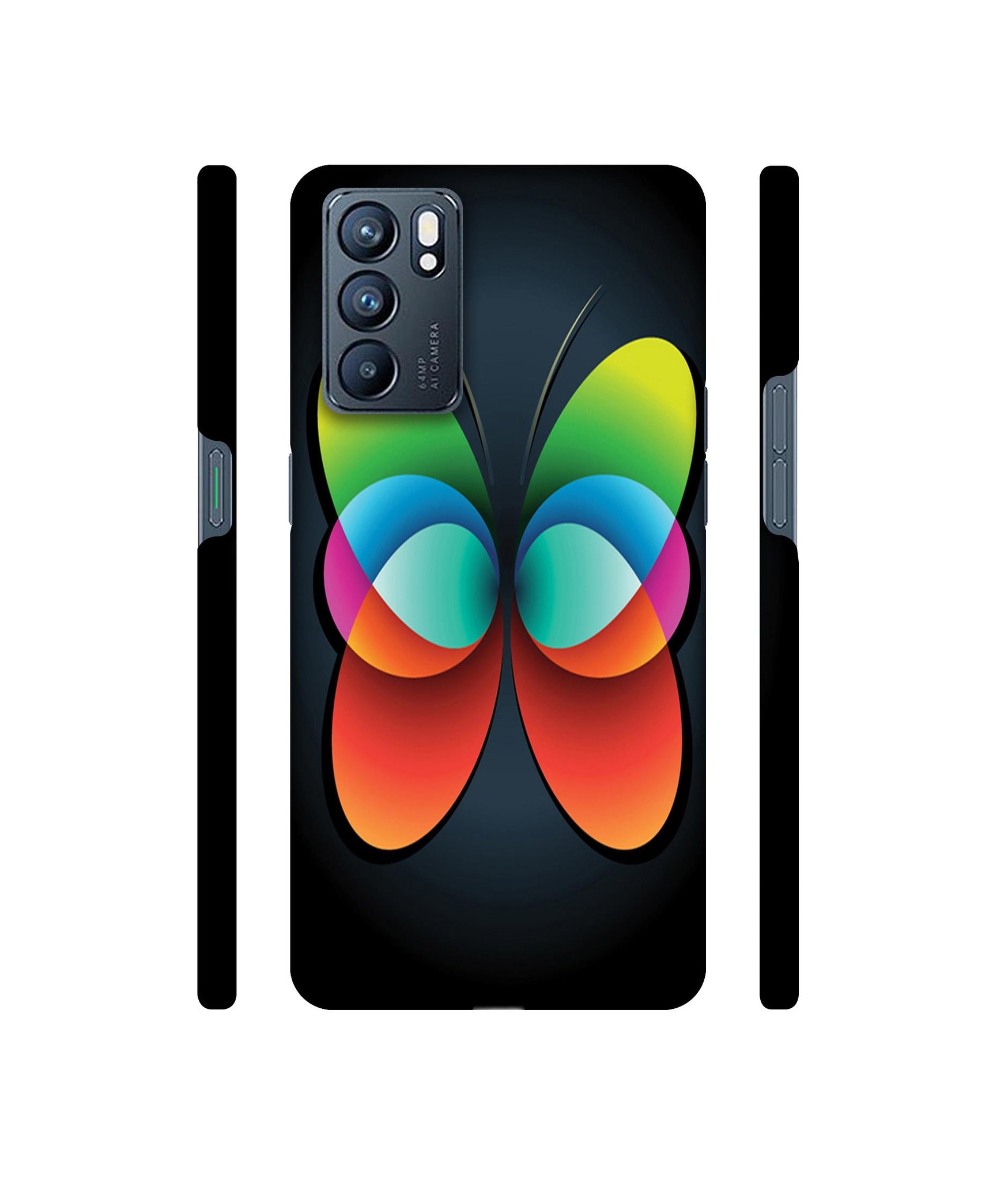 Colourfull Butterfly Designer Hard Back Cover for Oppo Reno6 5G